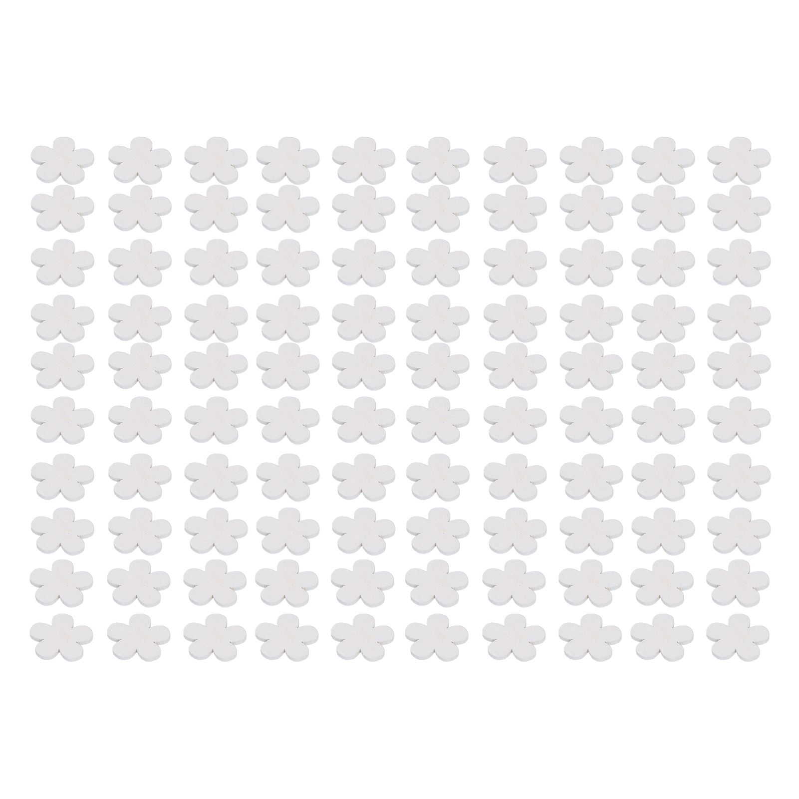 100Pcs/Bag Wooden Handicraft Pendant Innovative White Flower Ornament for Home view 4