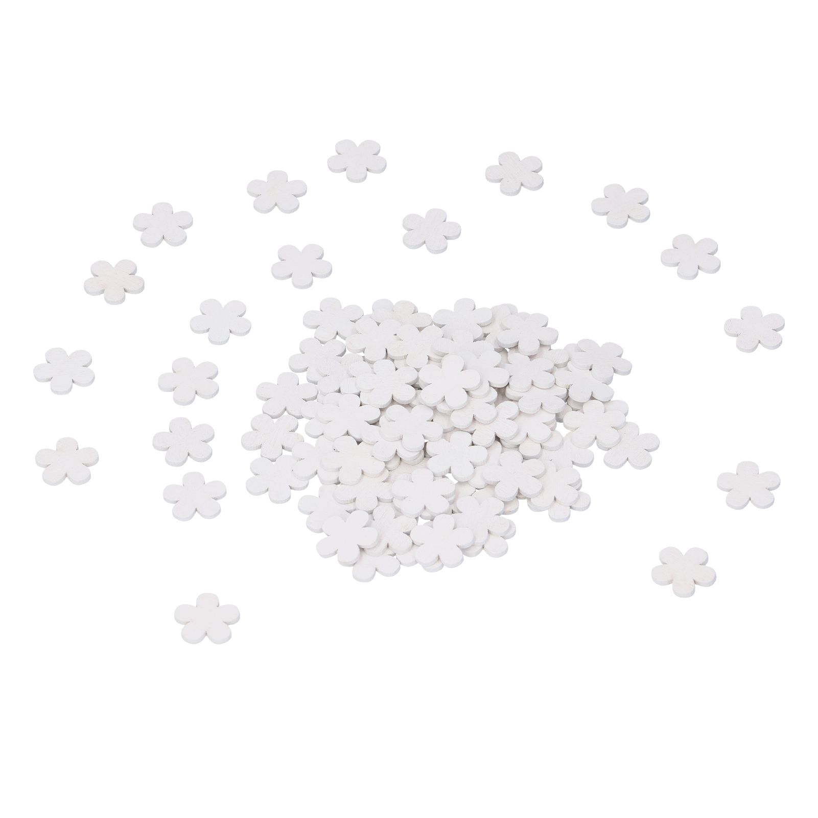 100Pcs/Bag Wooden Handicraft Pendant Innovative White Flower Ornament for Home view 7