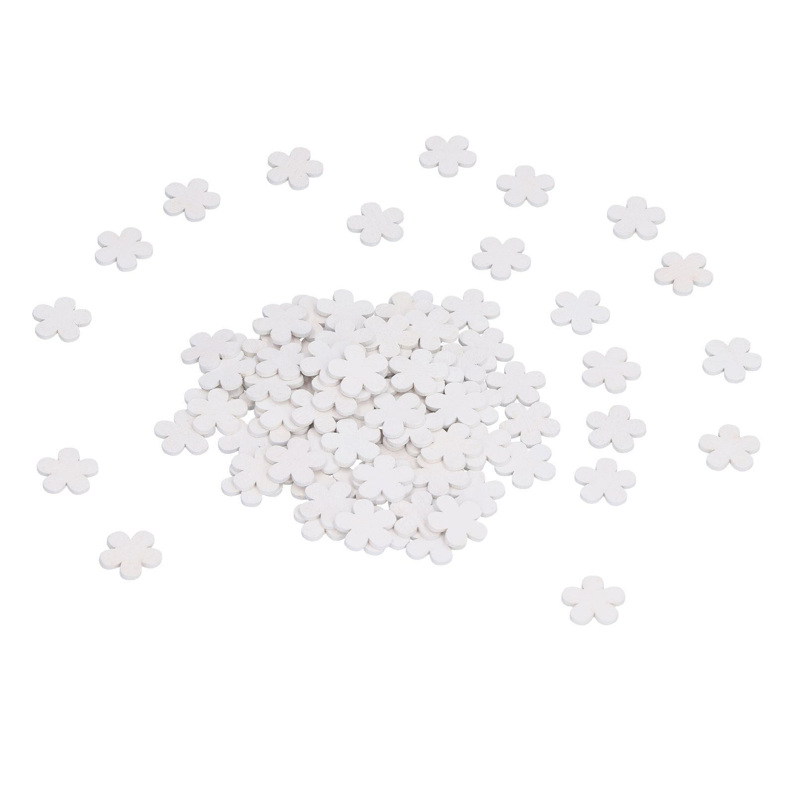 100Pcs/Bag Wooden Handicraft Pendant Innovative White Flower Ornament for Home view 9
