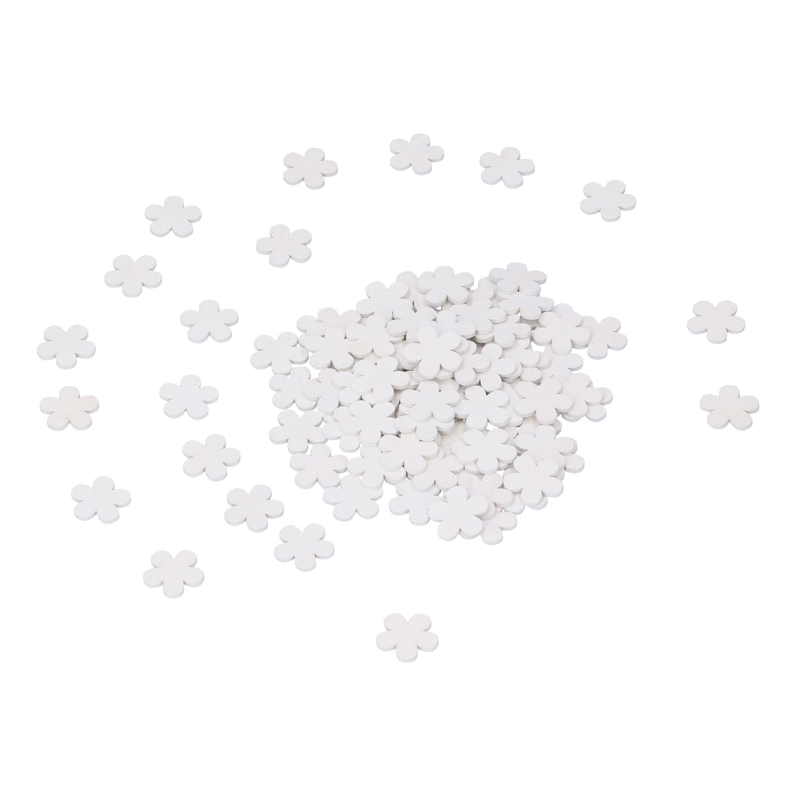 100Pcs/Bag Wooden Handicraft Pendant Innovative White Flower Ornament for Home view 10