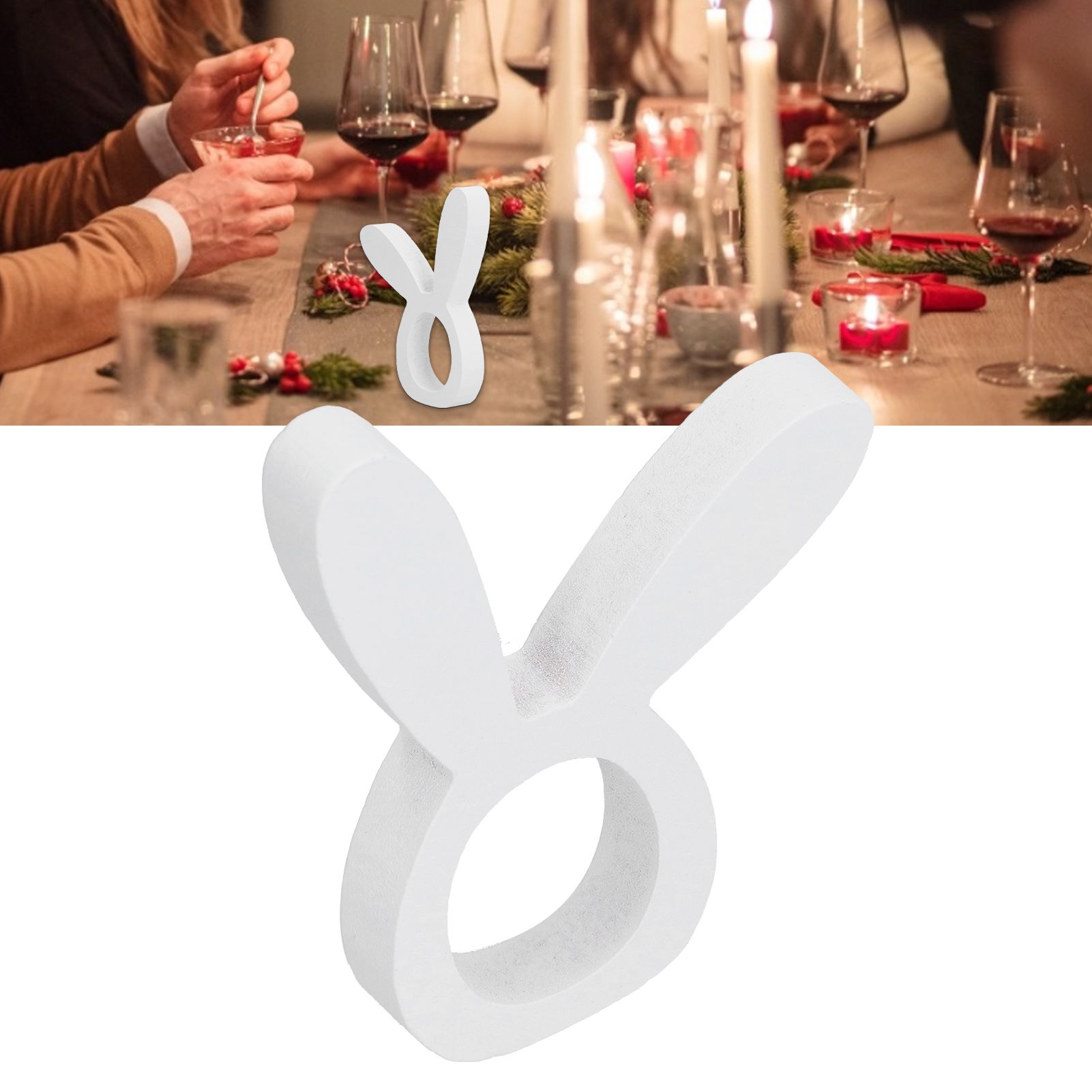 Wooden Napkin Holder Modern Lightweight Rabbit Shape Durable Easter Napkin view 12