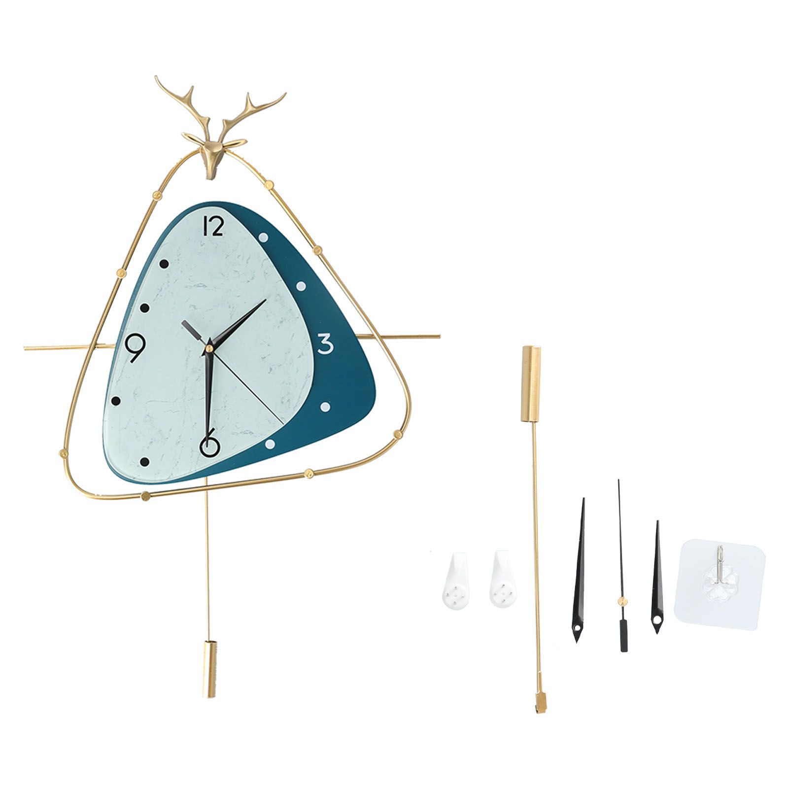 Nordic Light Luxury Clock Fashion Deer Head Wall Clock Living Room Household view 2