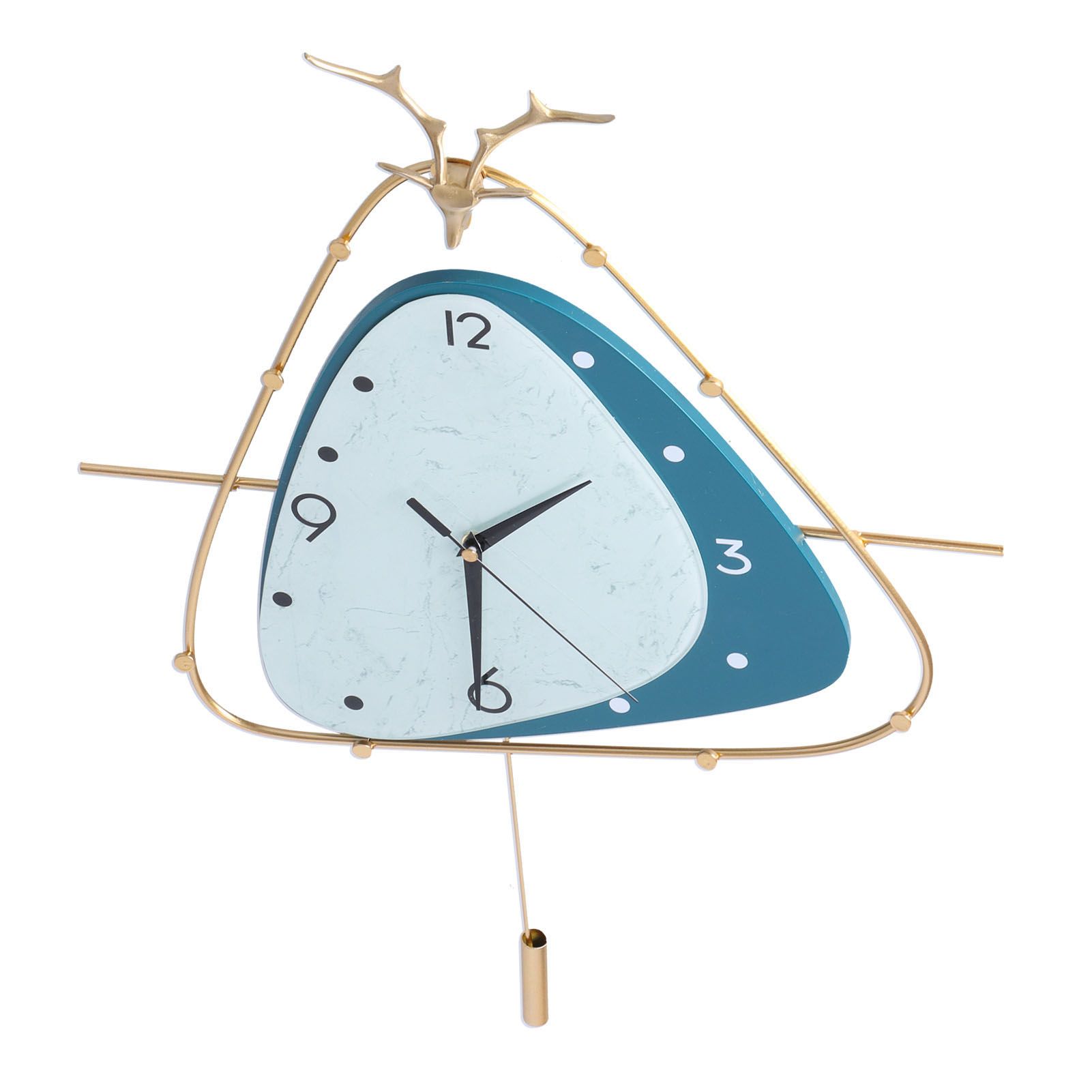 Nordic Light Luxury Clock Fashion Deer Head Wall Clock Living Room Household view 9