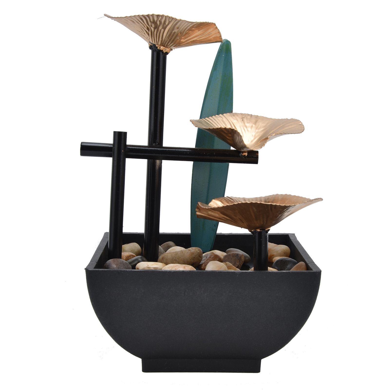 Wrought Iron Flowing Water Ornaments Fountain Feng Shui Ornaments for Home TV — image 1