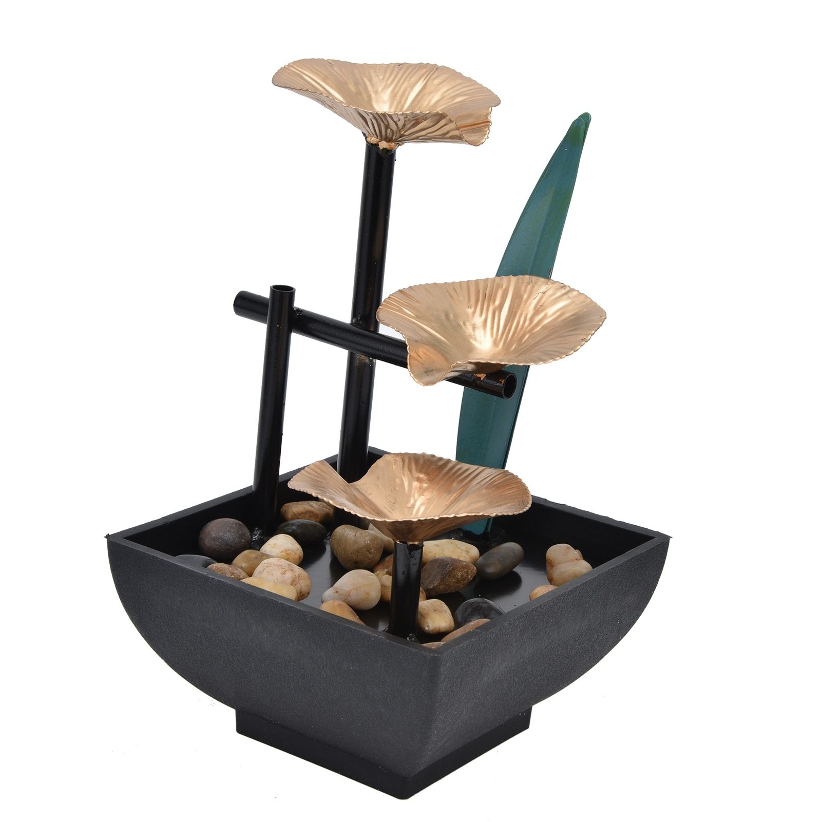 Wrought Iron Flowing Water Ornaments Fountain Feng Shui Ornaments for Home TV view 6
