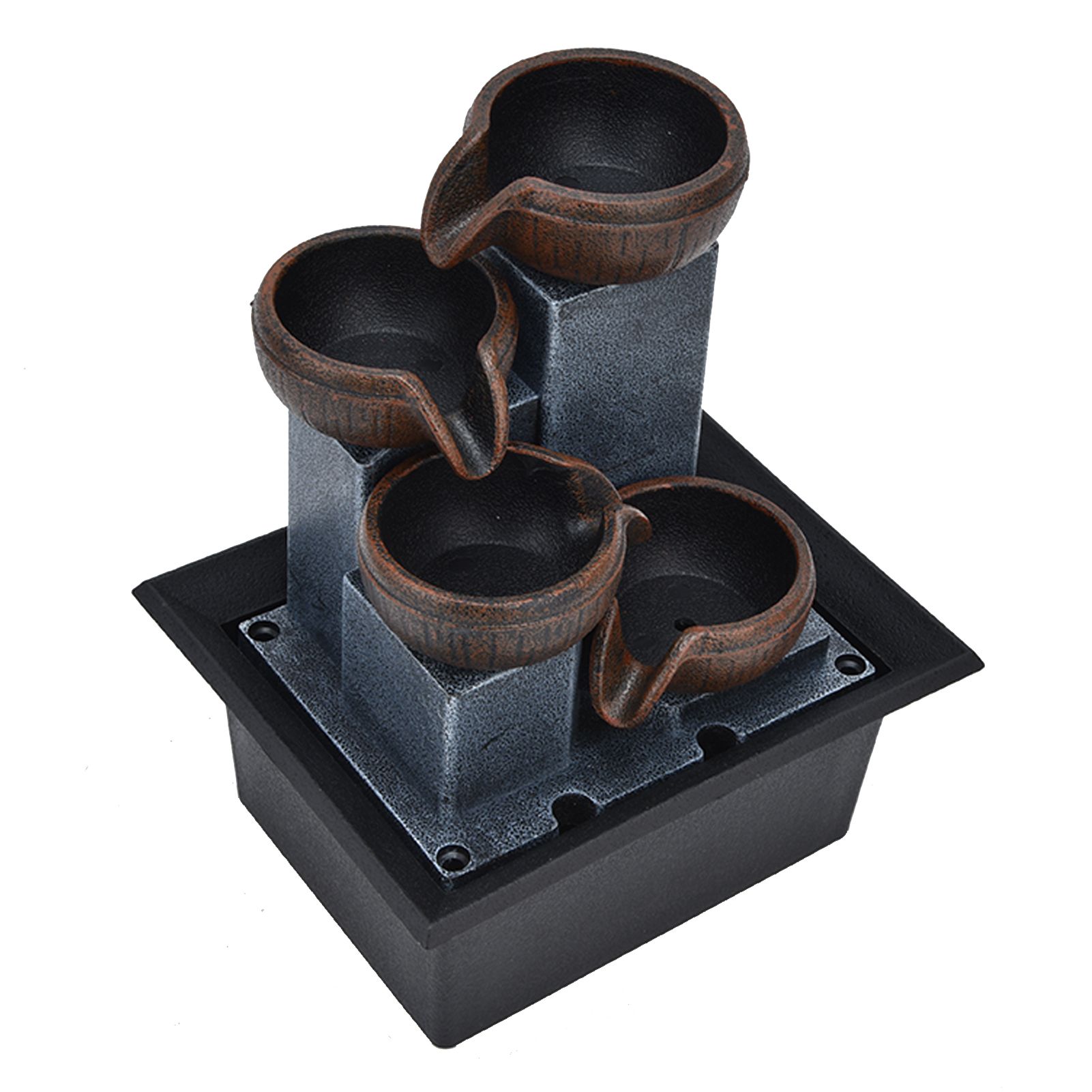 Tabletop Water Fountain with LED Yellow Light Feng Shui Relaxation Desktop view 9