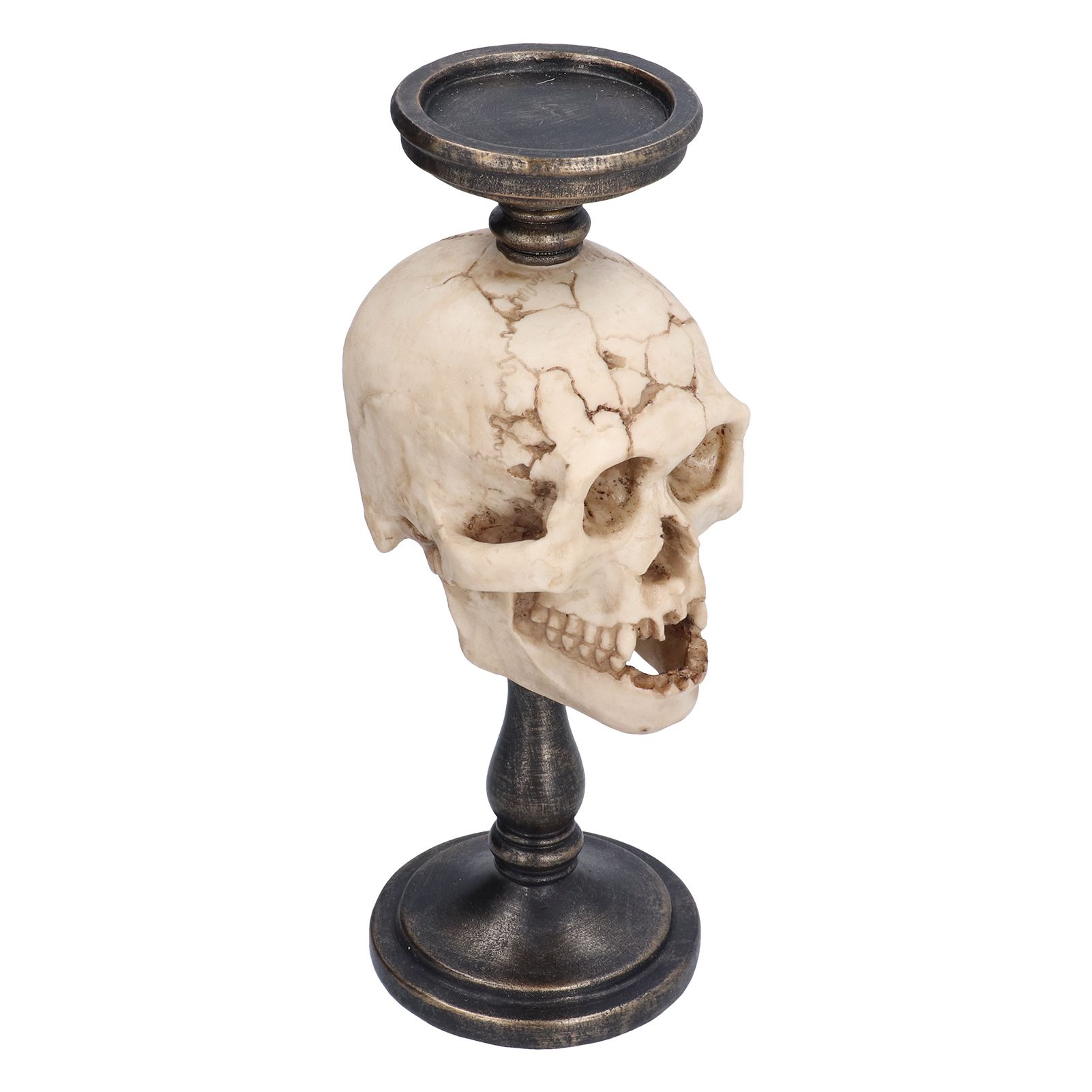 Candle Holder Resin Durable Terrifying Skull Halloween Supplies for Home