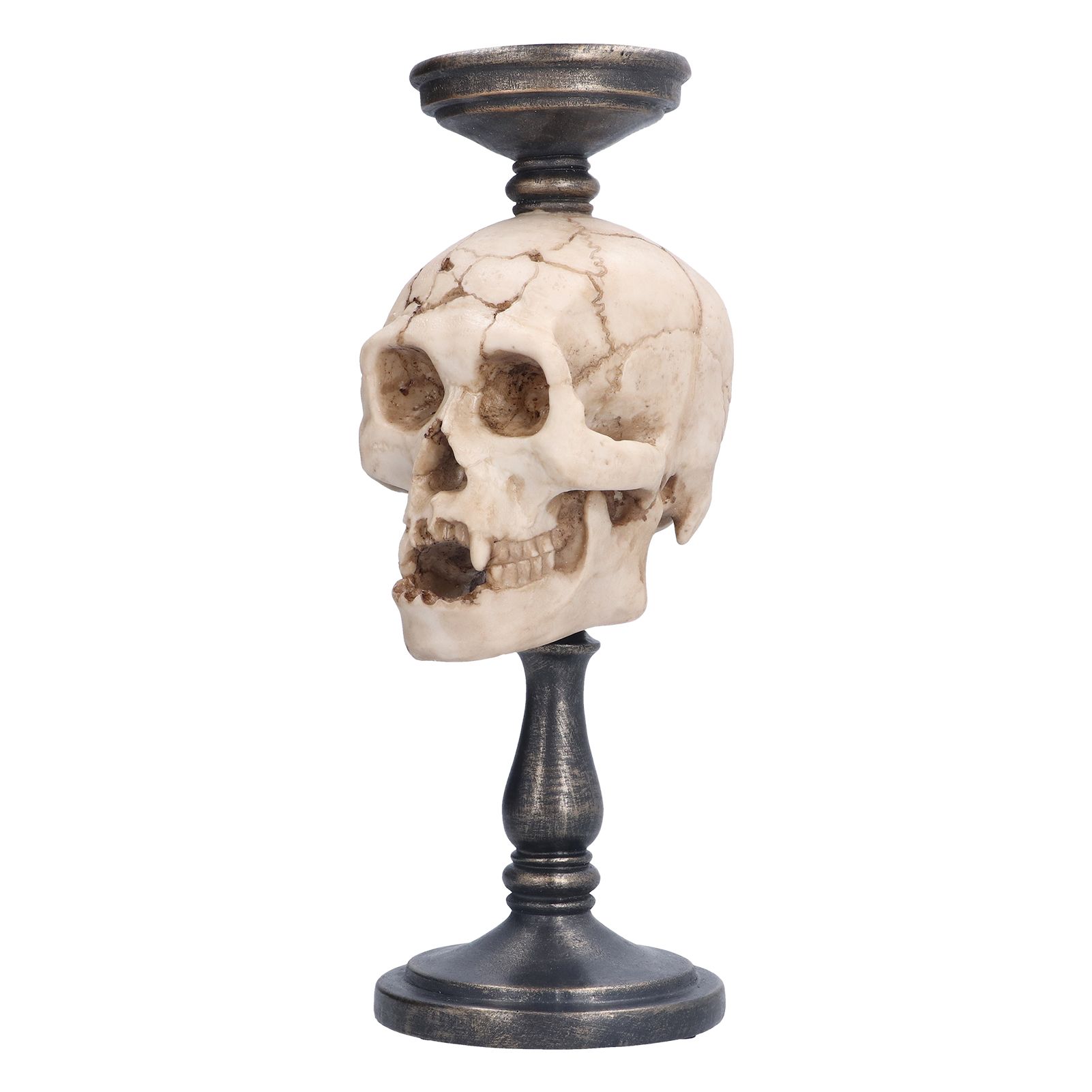 Candle Holder Resin Durable Terrifying Skull Halloween Supplies for Home view 4