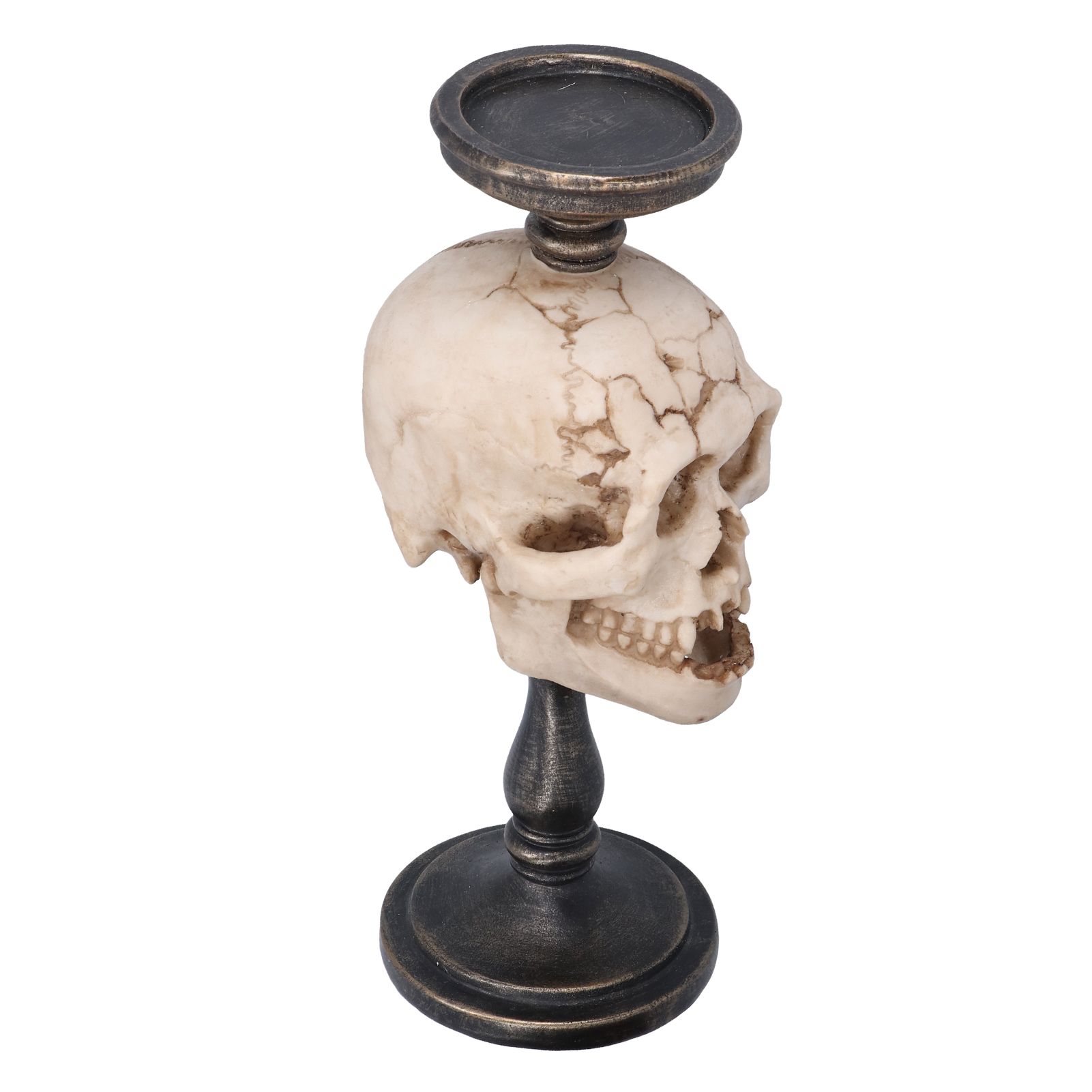 Candle Holder Resin Durable Terrifying Skull Halloween Supplies for Home view 5