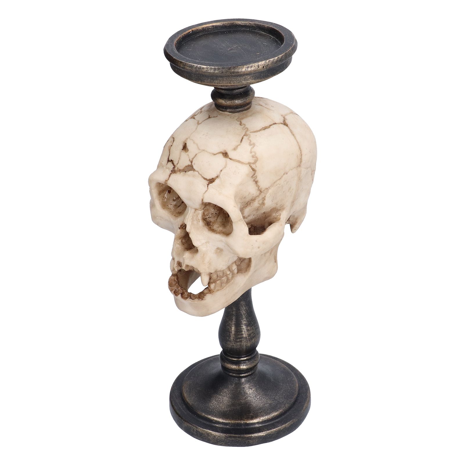 Candle Holder Resin Durable Terrifying Skull Halloween Supplies for Home view 6