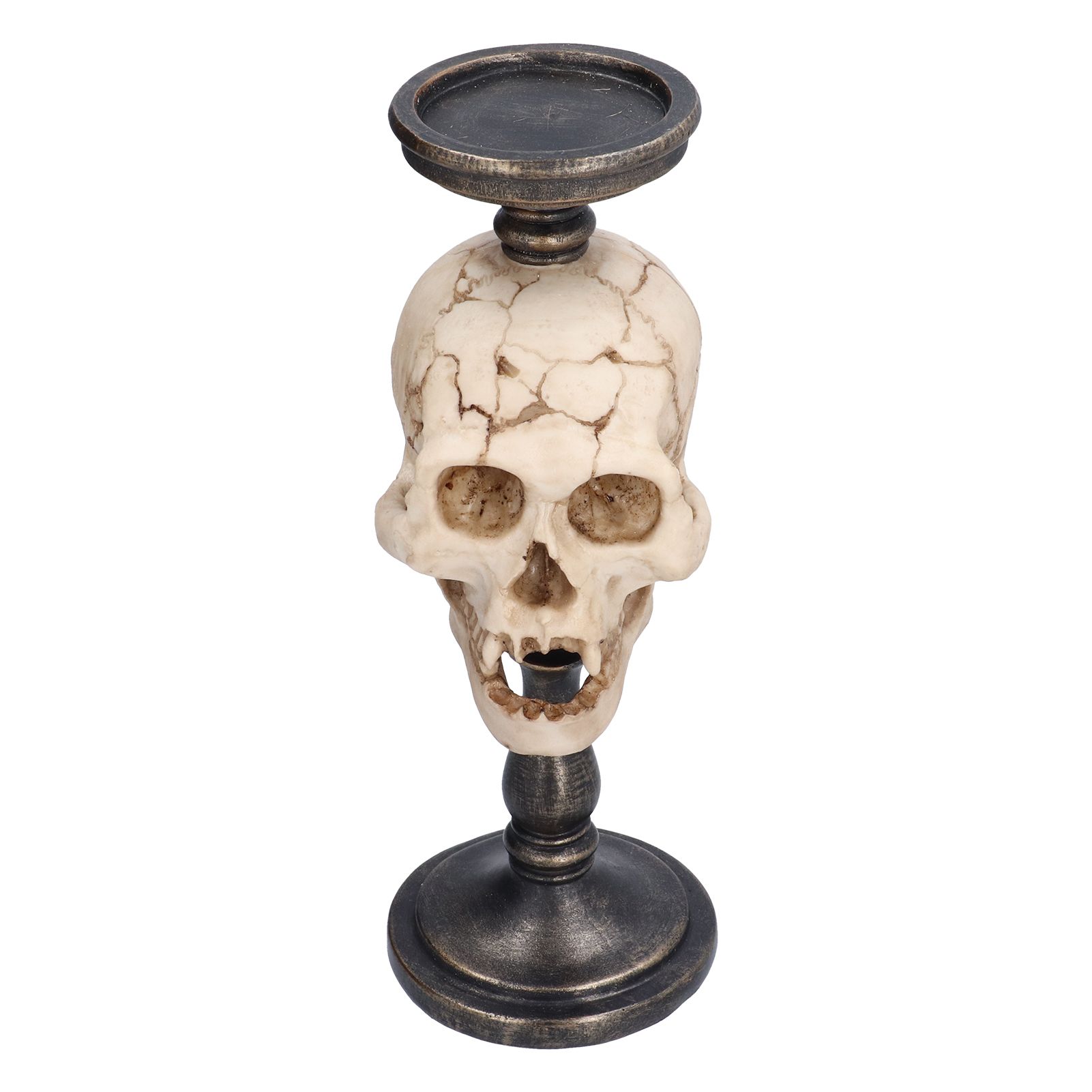 Candle Holder Resin Durable Terrifying Skull Halloween Supplies for Home view 7