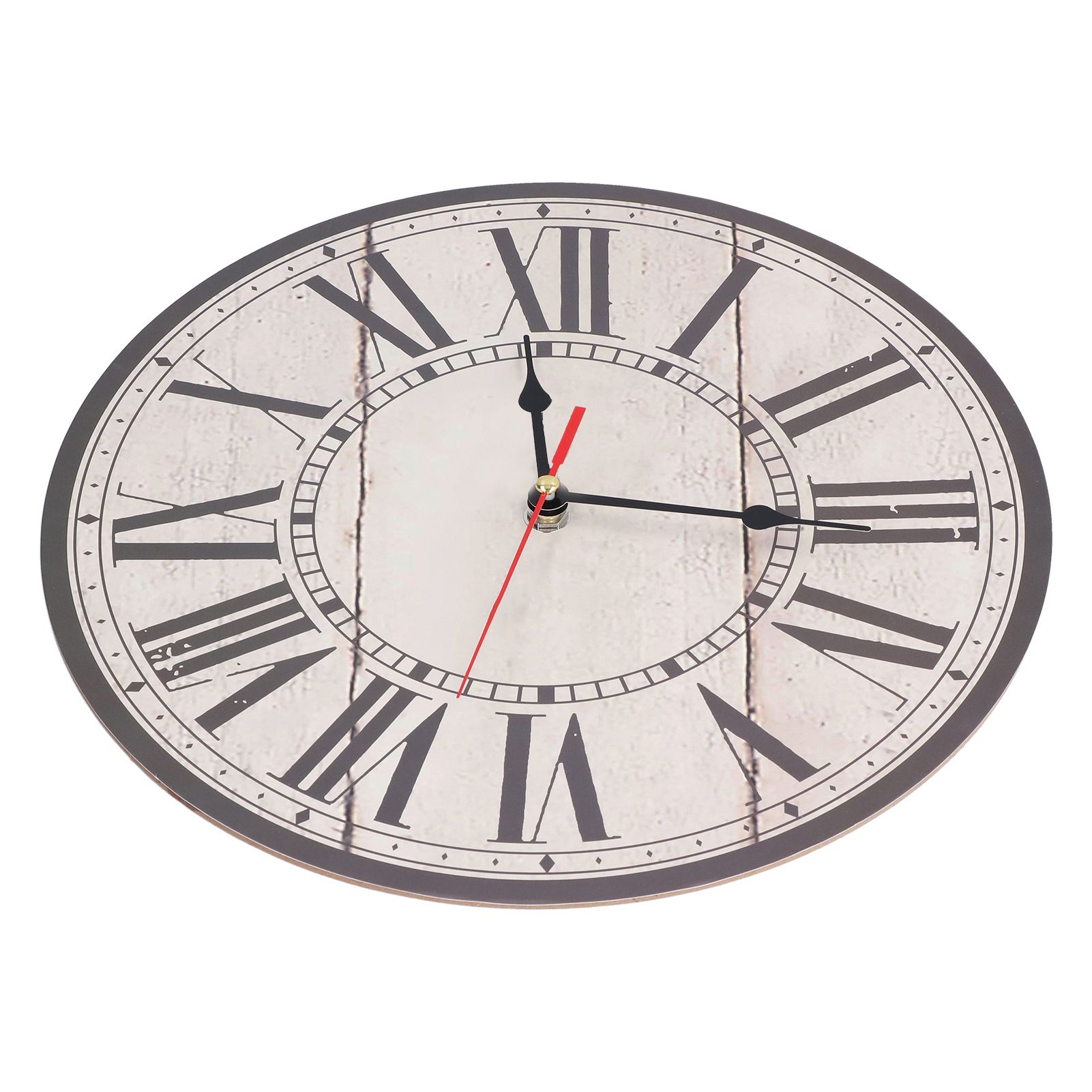 Wall Clock Silent Retro Vintage Style Wooden Round Clock with Roman Numerals view 9