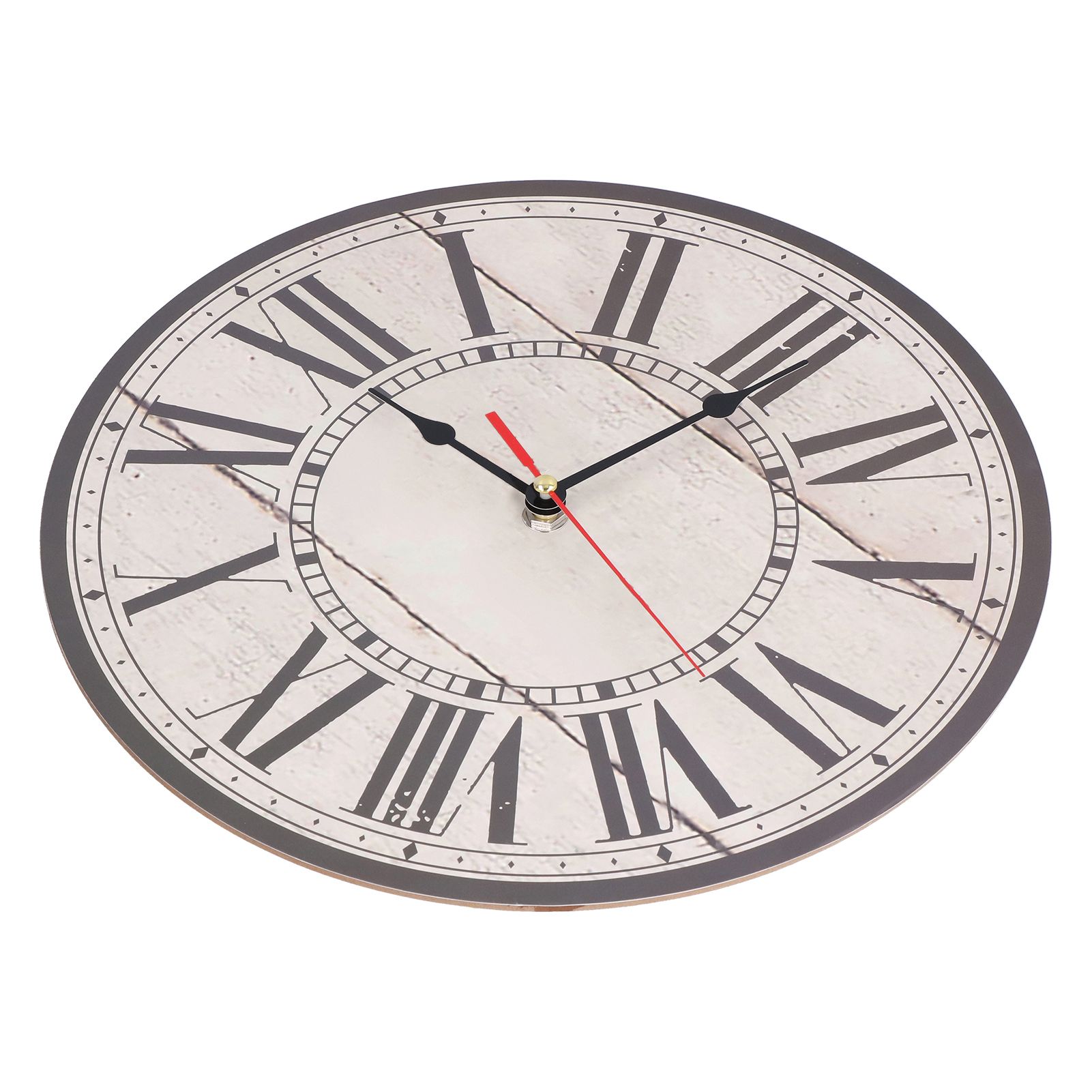 Wall Clock Silent Retro Vintage Style Wooden Round Clock with Roman Numerals view 10