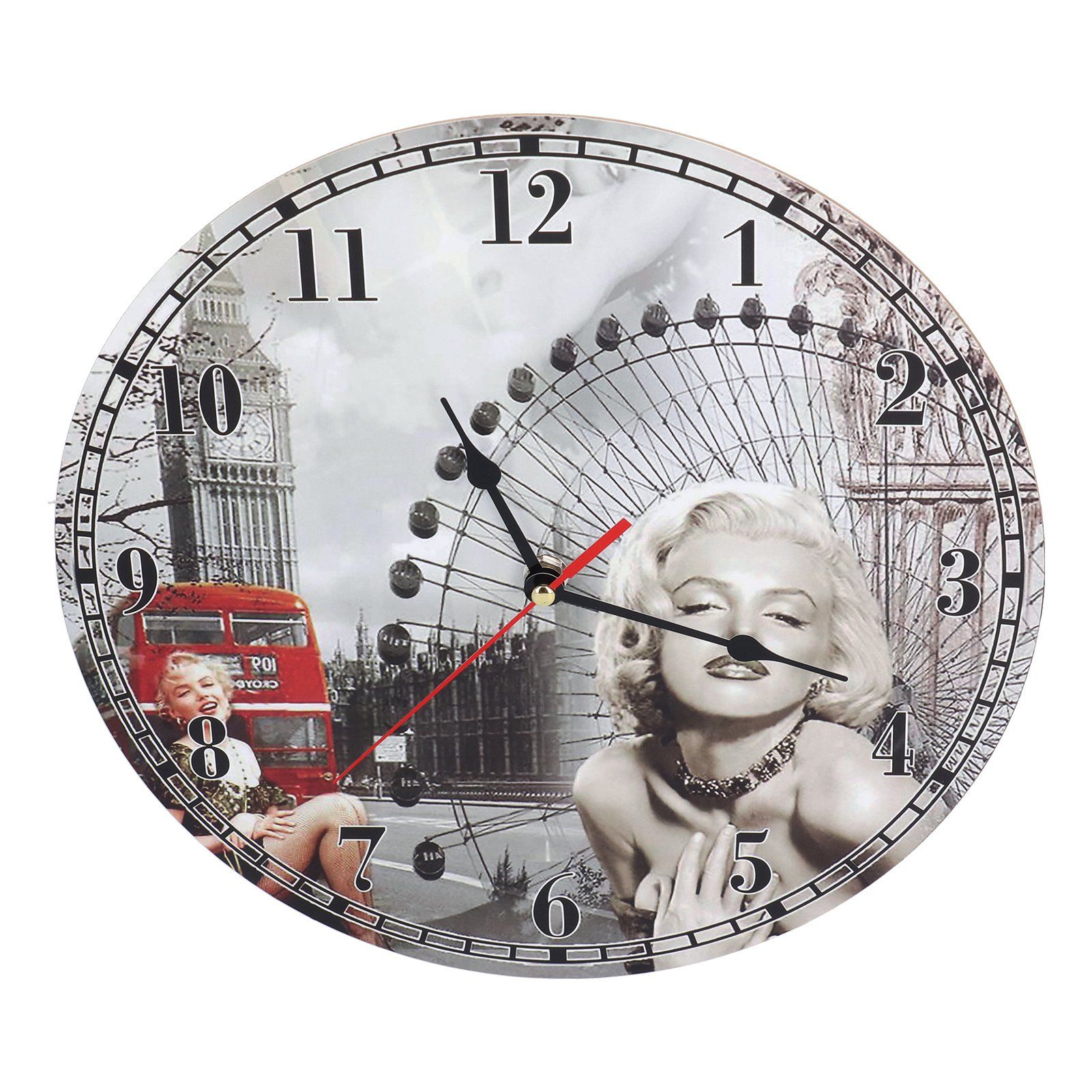 Wall Clock Antique Non Ticking Round Wall Clock Wooden Arabic Numeral Wall view 7