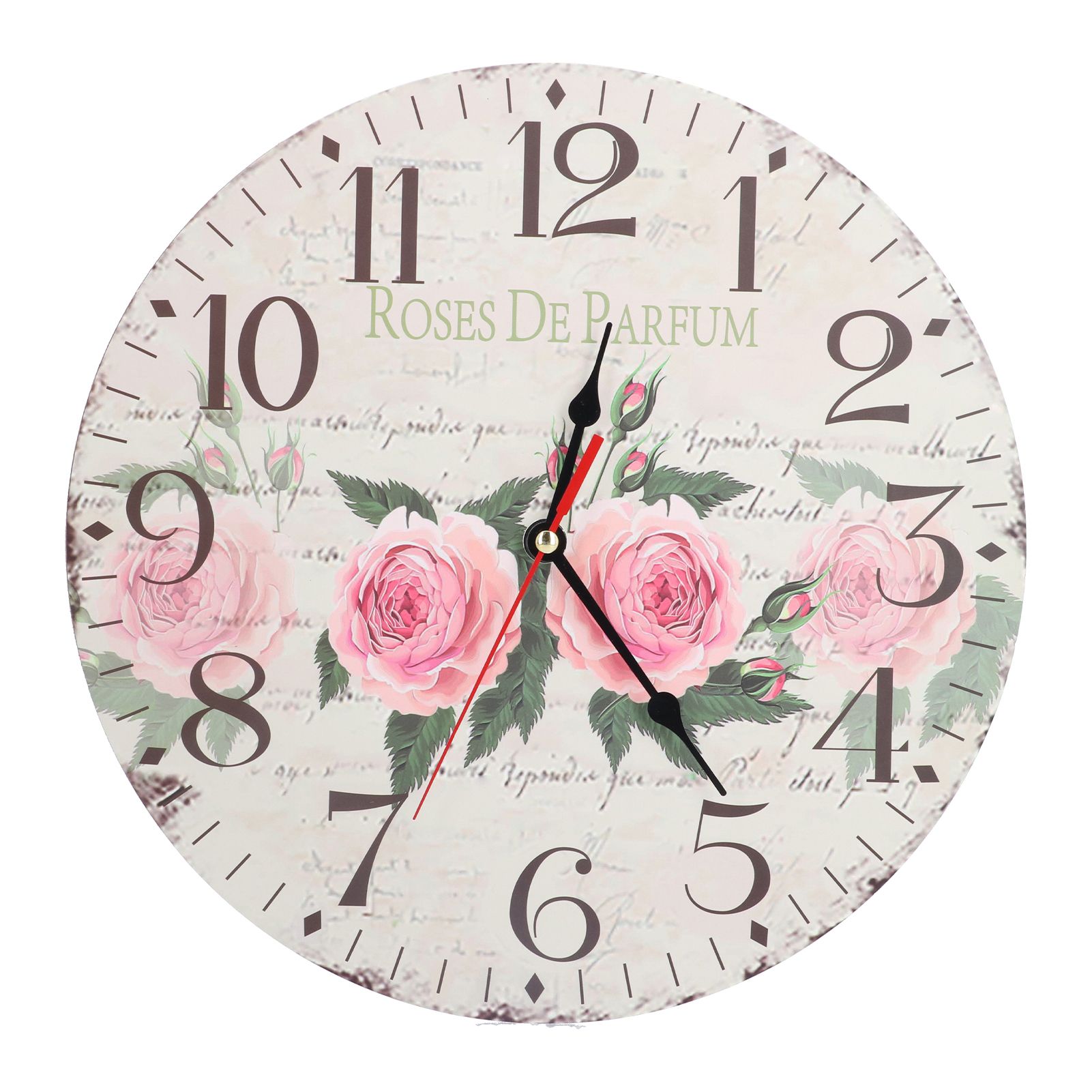 Wooden Clock Simple Durable Mute Accurate Retro Round Wall Clock for Living view 2