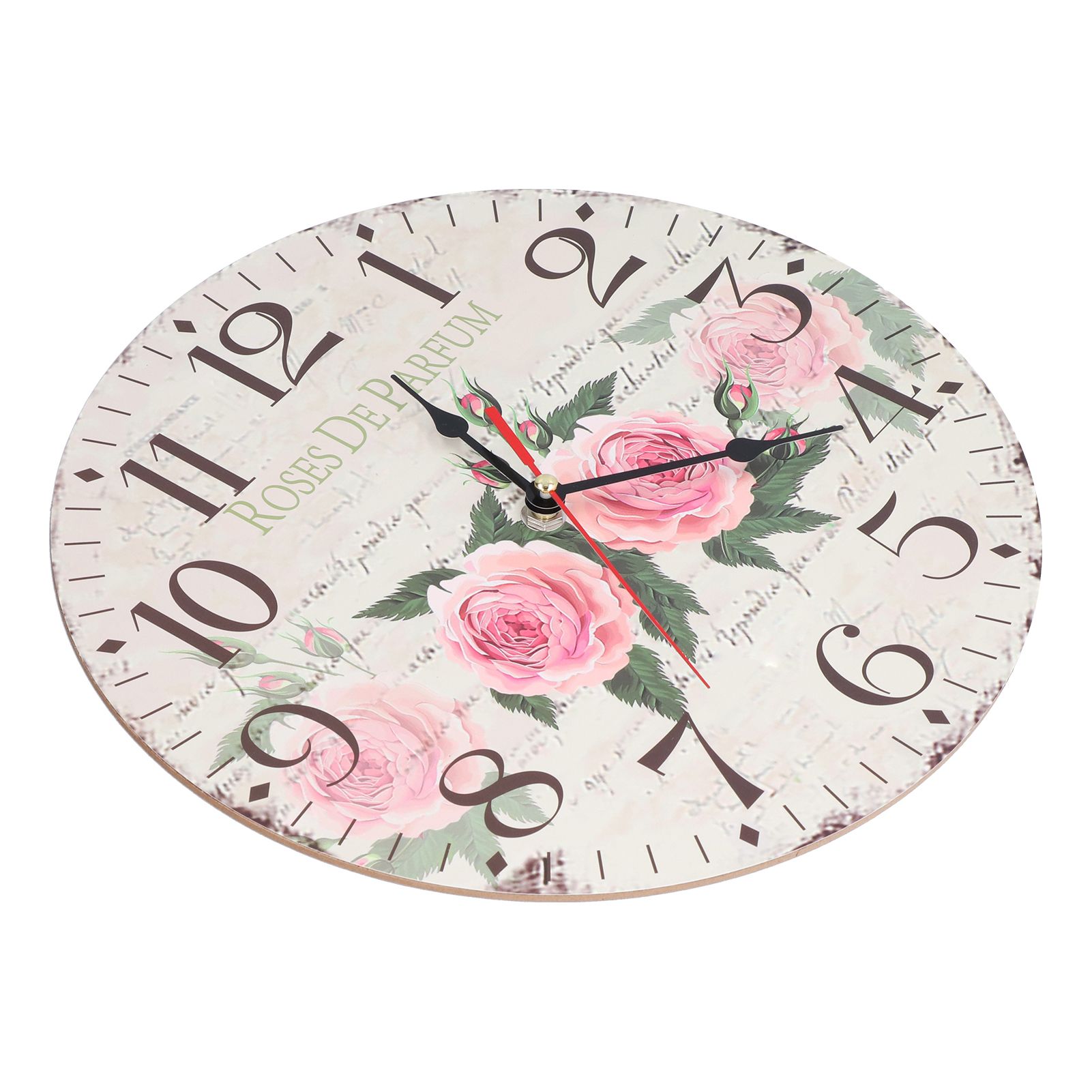 Wooden Clock Simple Durable Mute Accurate Retro Round Wall Clock for Living view 3