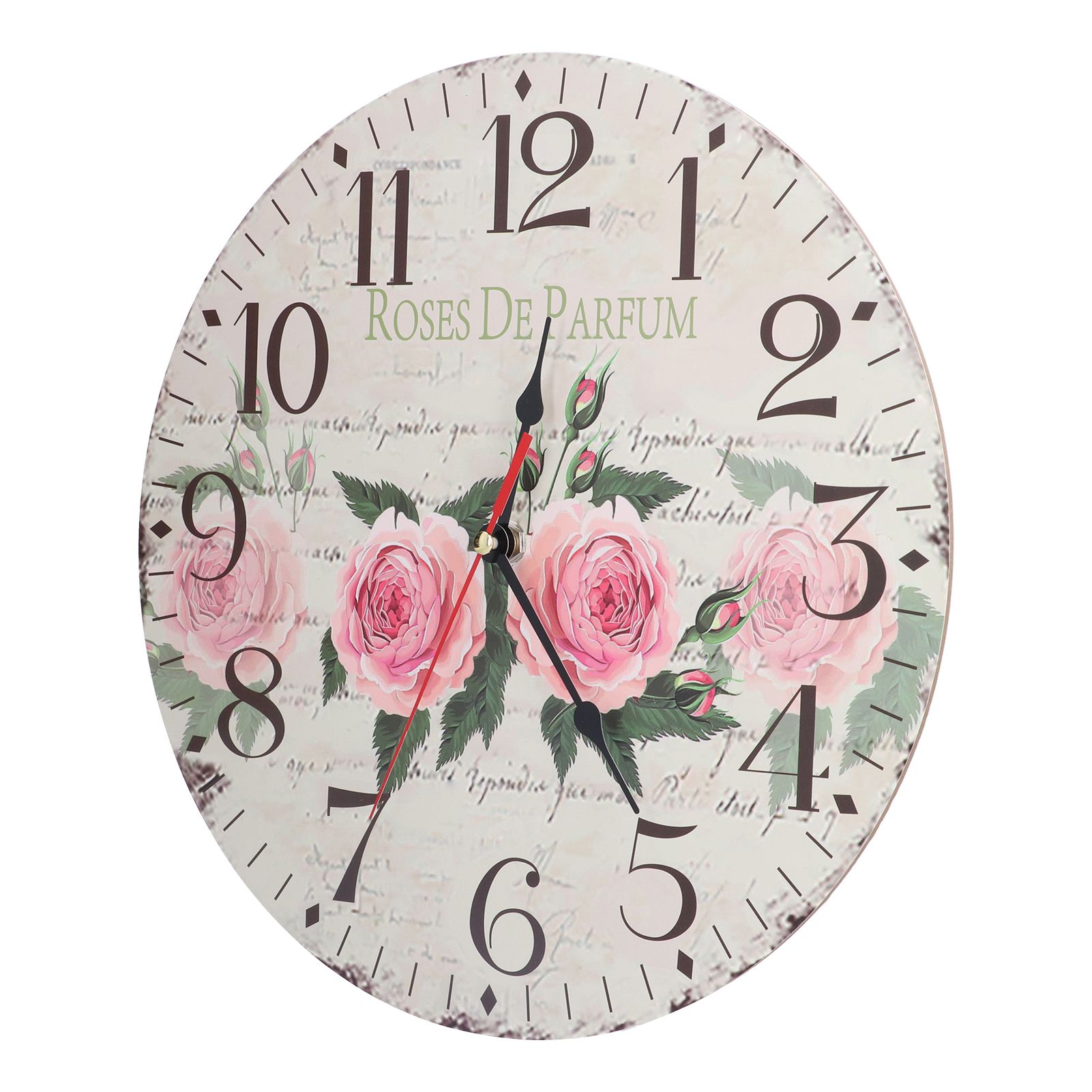 Wooden Clock Simple Durable Mute Accurate Retro Round Wall Clock for Living view 4