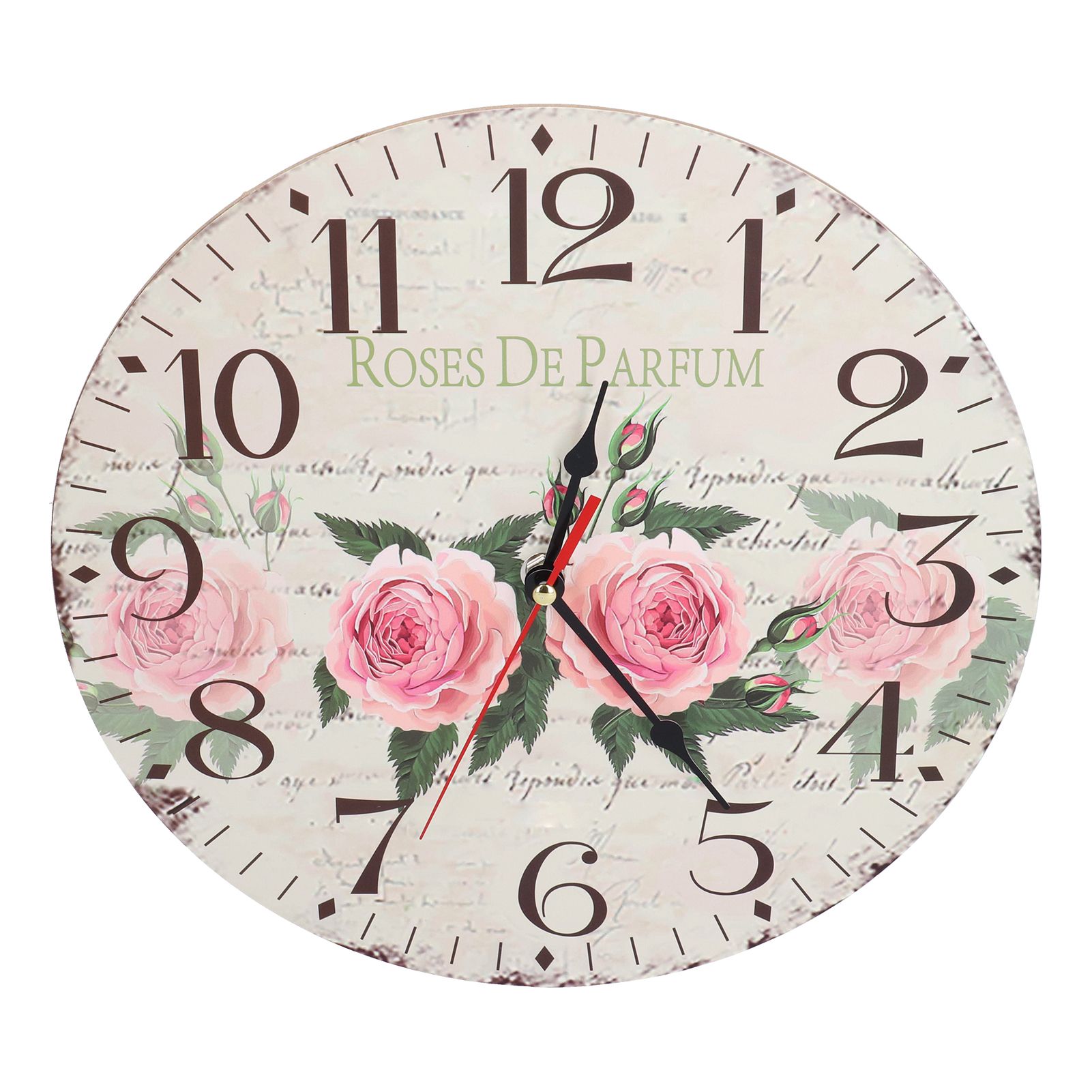 Wooden Clock Simple Durable Mute Accurate Retro Round Wall Clock for Living view 6