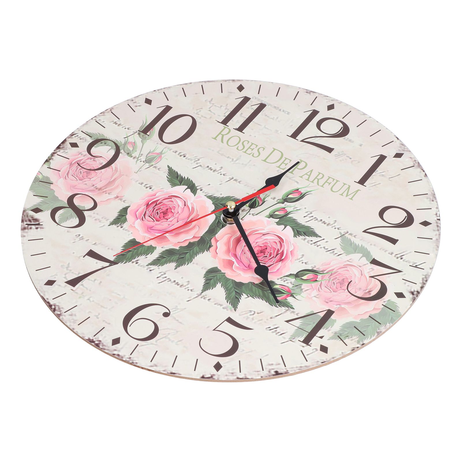 Wooden Clock Simple Durable Mute Accurate Retro Round Wall Clock for Living view 7