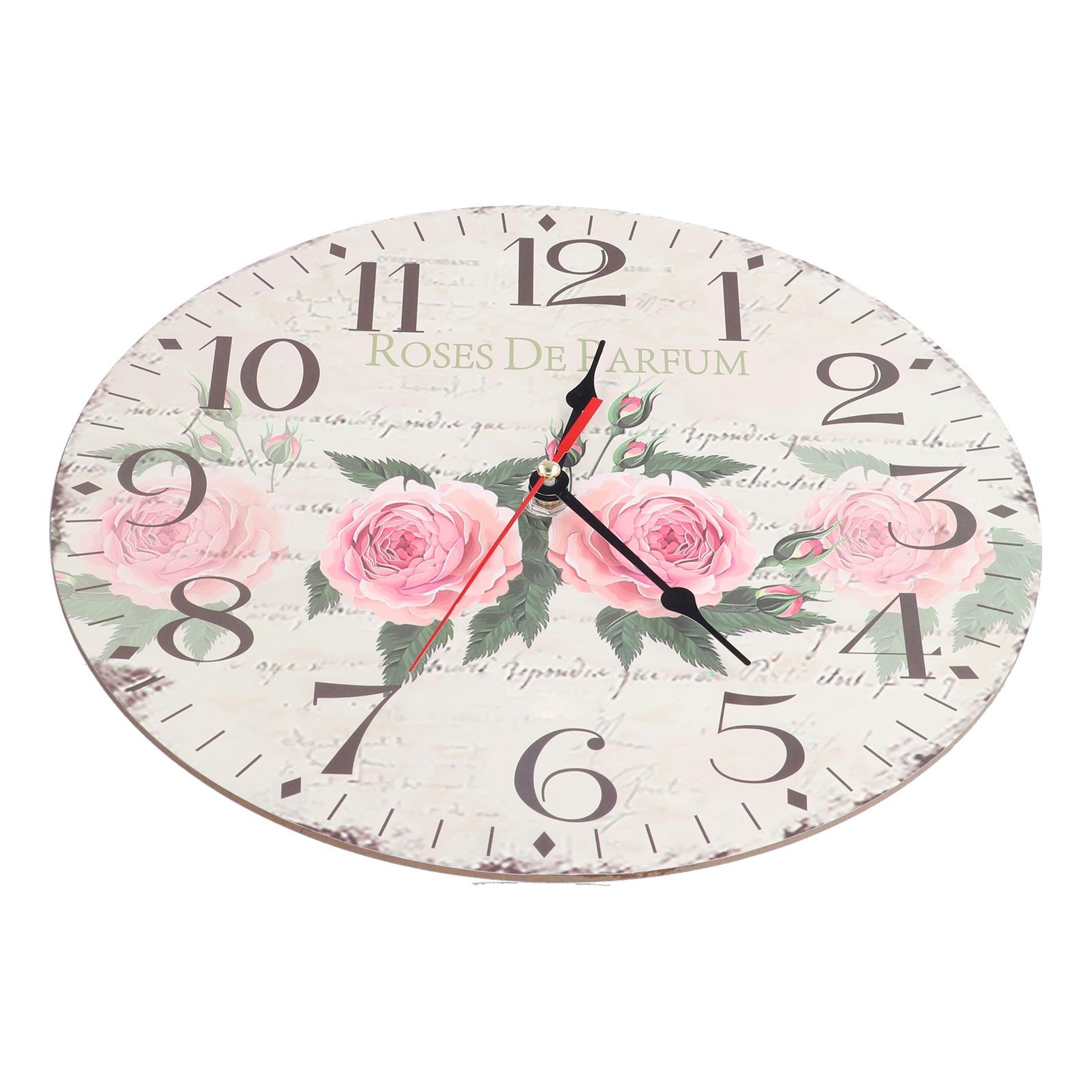 Wooden Clock Simple Durable Mute Accurate Retro Round Wall Clock for Living view 8