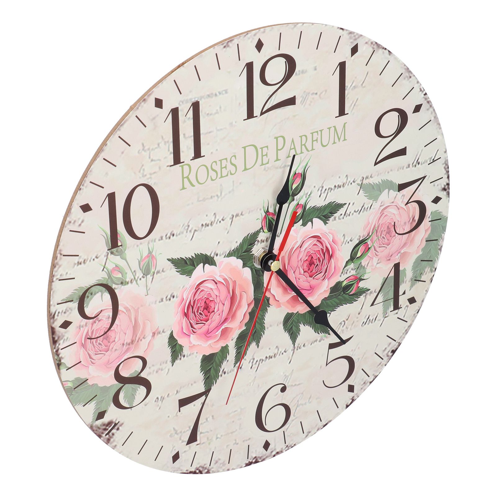 Wooden Clock Simple Durable Mute Accurate Retro Round Wall Clock for Living view 9