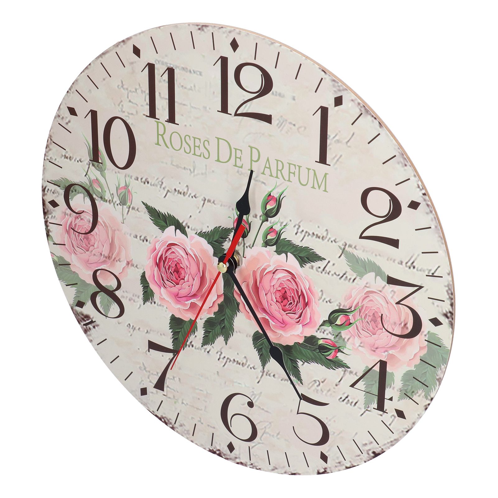 Wooden Clock Simple Durable Mute Accurate Retro Round Wall Clock for Living view 10