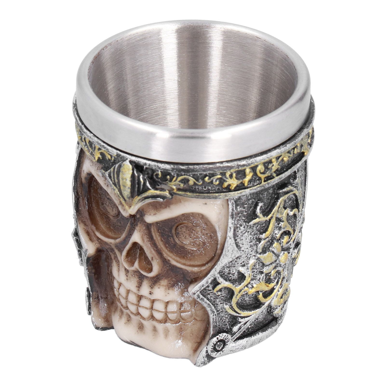 Skull Mug Resin Stainless Steel Liner Anti Rust Lightweight Small Viking Cup