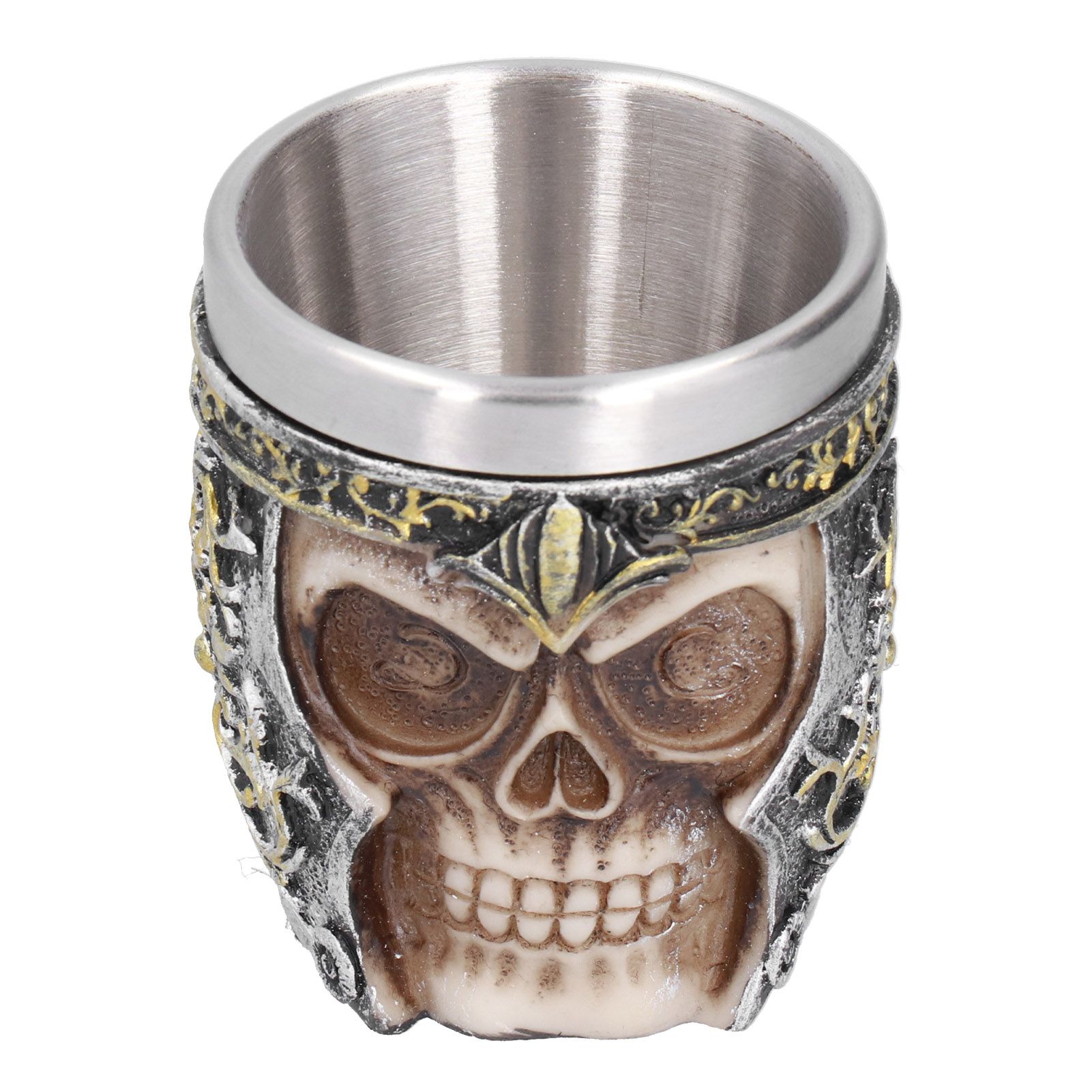 Skull Mug Resin Stainless Steel Liner Anti Rust Lightweight Small Viking Cup view 2