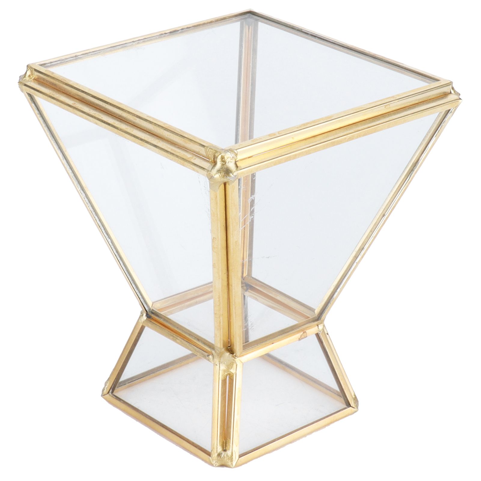 Glass Plant Container Mini Geometric Display Holder for Dining Table Window
