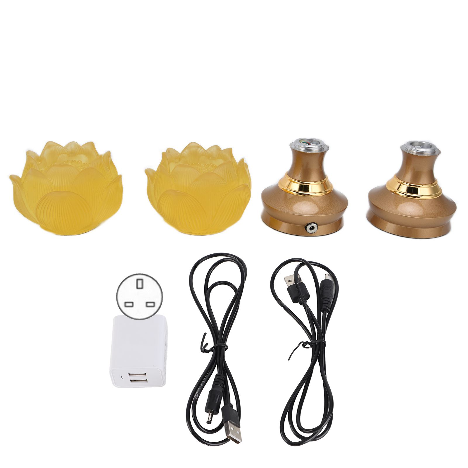 2Set LED Lotus Buddhist Light with Alloy Base Colorful Buddha Lamp Ornament view 2