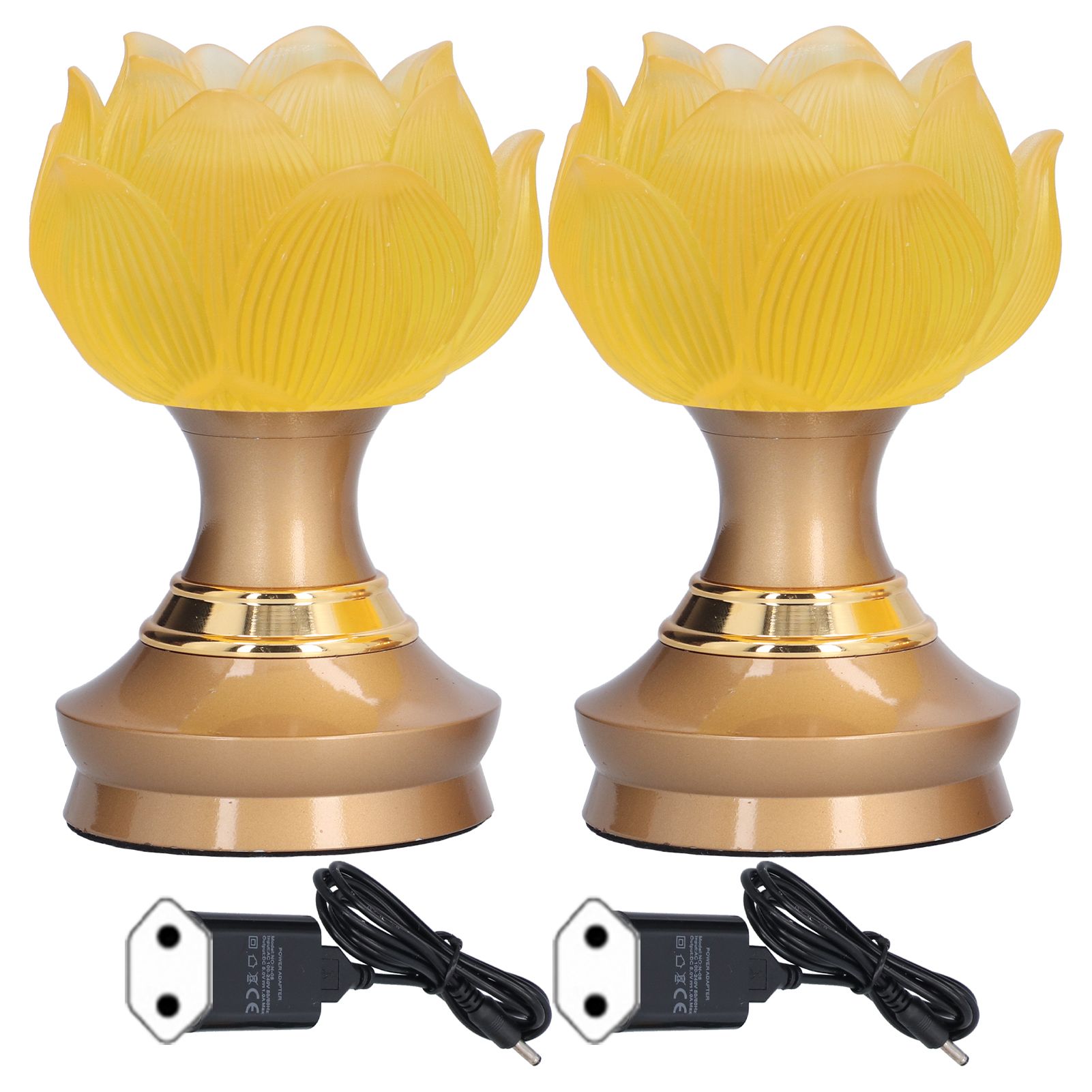 2 Set LED Buddhist Light Yellow Buddha Lamp Adjustable Buddhist Flower Light view 2
