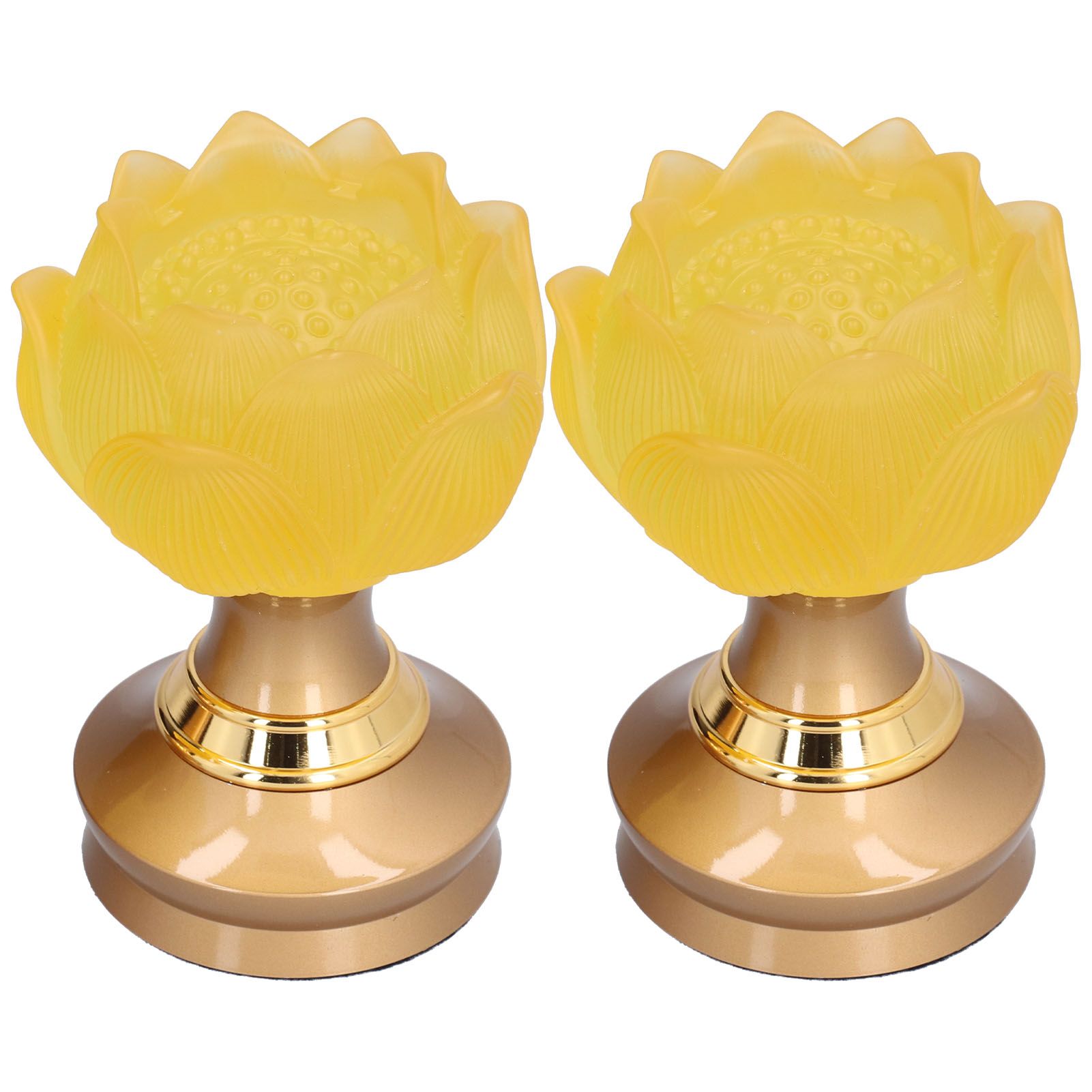 2 Set LED Buddhist Light Yellow Buddha Lamp Adjustable Buddhist Flower Light view 3
