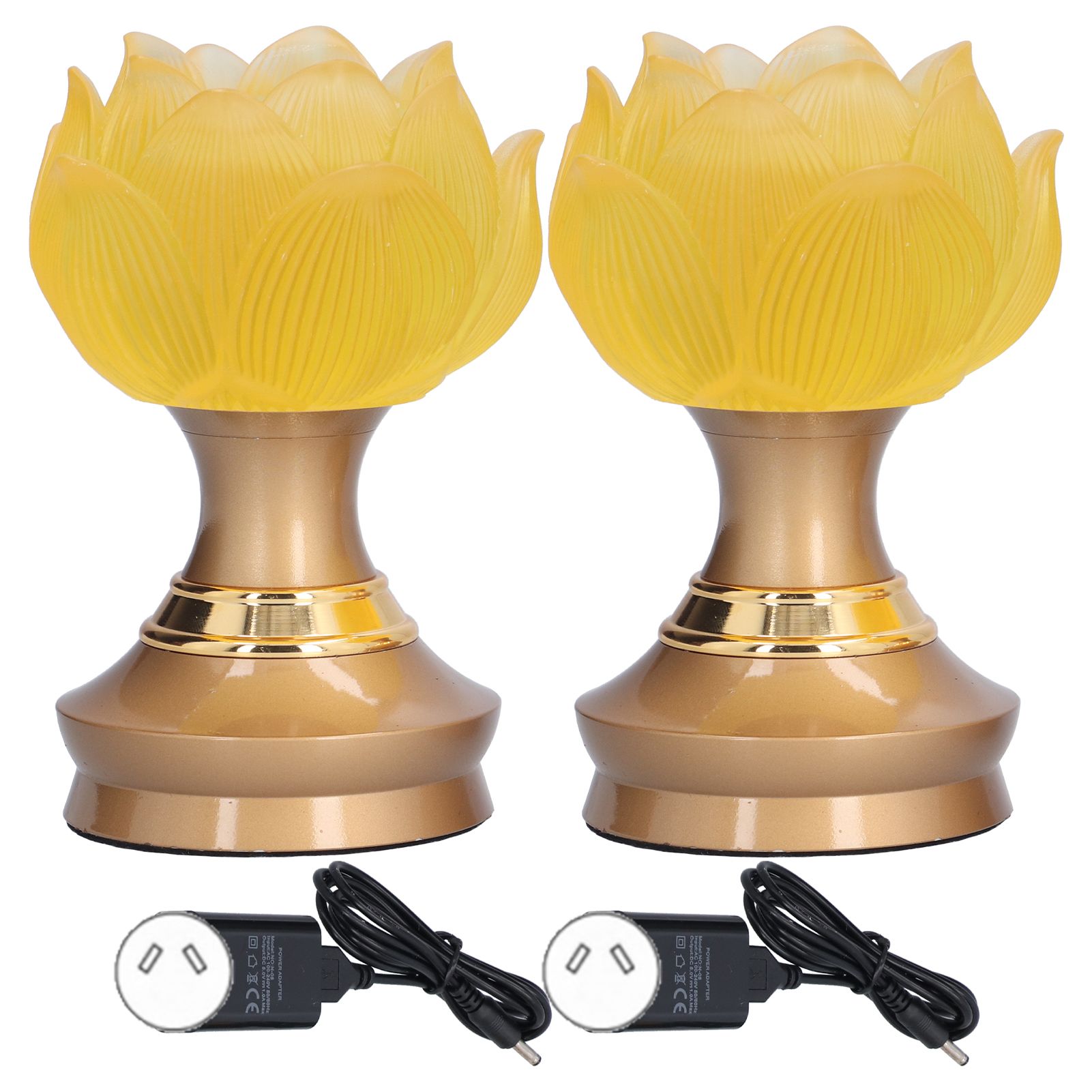 2 Set LED Buddhist Light Yellow Buddha Lamp Adjustable Buddhist Flower Light view 2