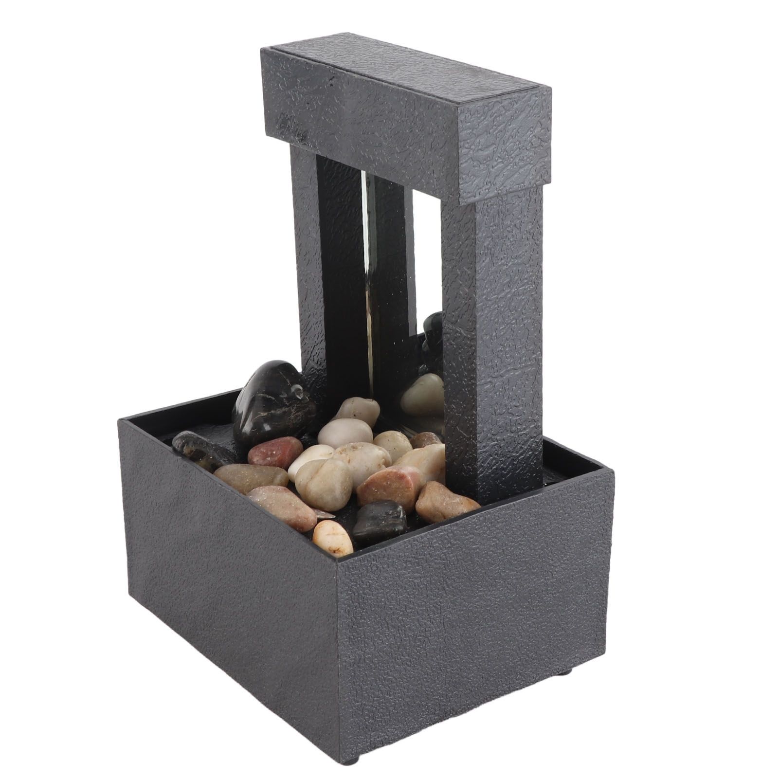 Mirrored Indoor Tabletop Water Fountain with Stone LED Light 2 Hours Auto view 6