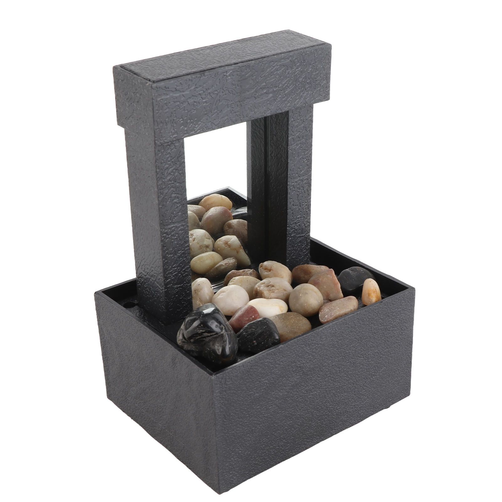 Mirrored Indoor Tabletop Water Fountain with Stone LED Light 2 Hours Auto view 10