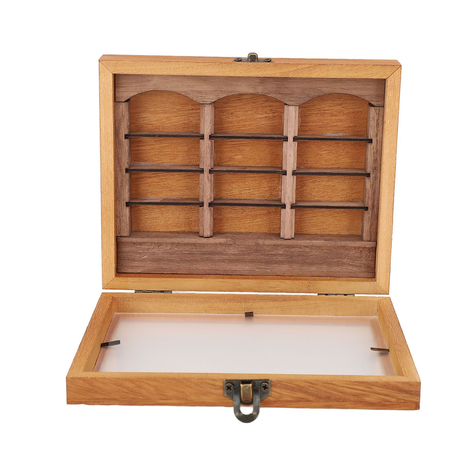 Miniature Wooden Bookshelf Anxiety Relief Multi Books Display Case Cabinet view 12