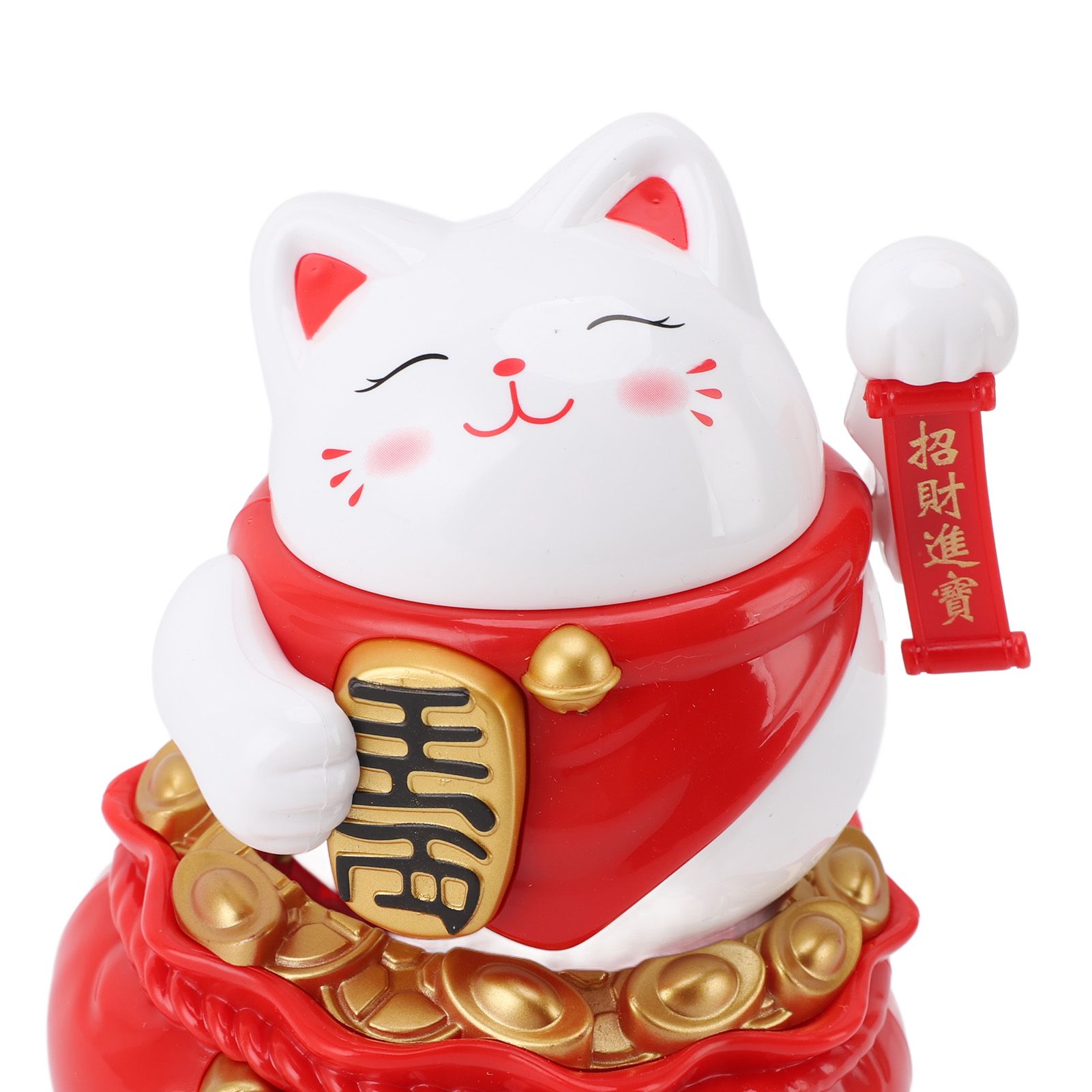 Solar Powered Lucky Cat Decorative Wealth Welcoming Waving Arm Fortune Cat view 2