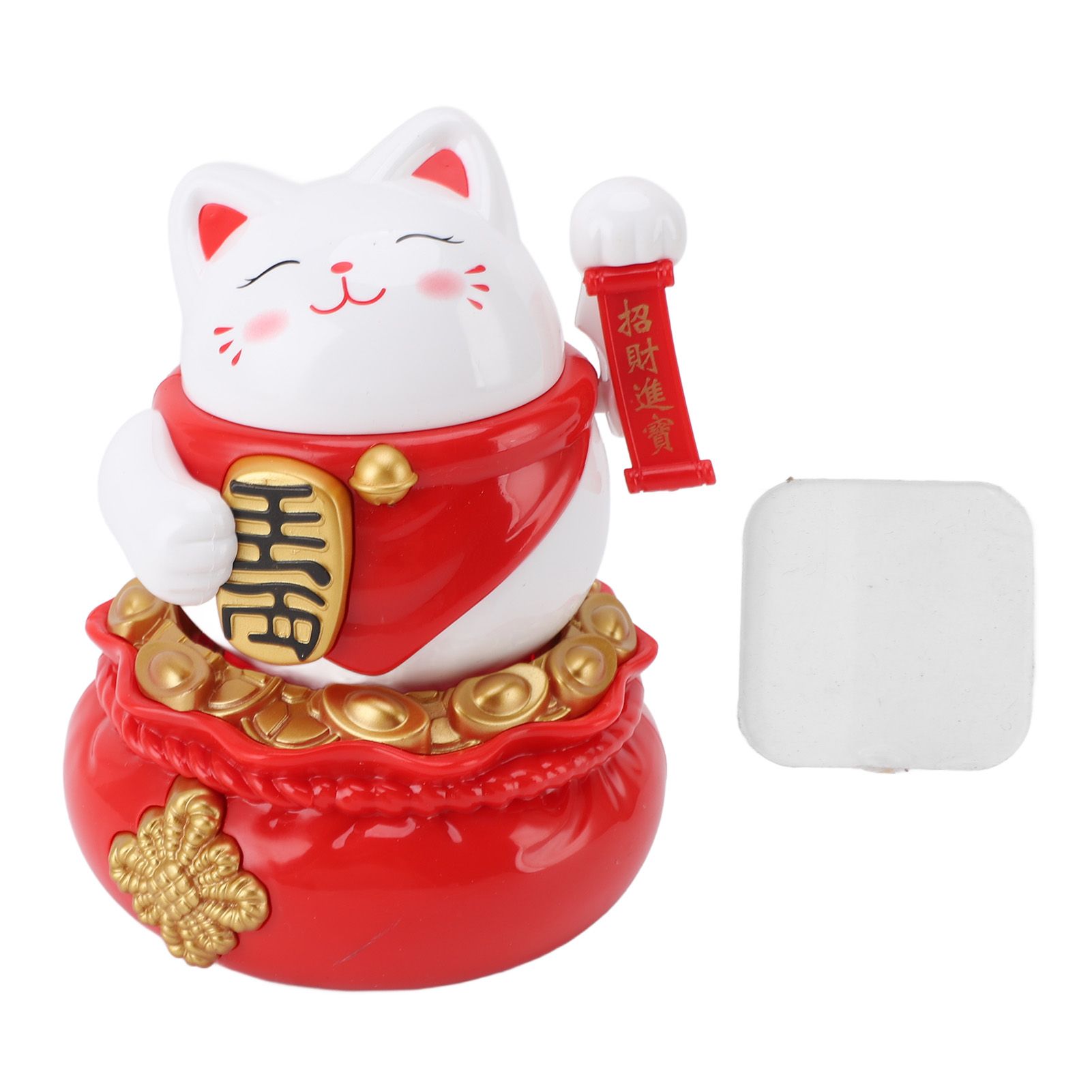 Solar Powered Lucky Cat Decorative Wealth Welcoming Waving Arm Fortune Cat view 3