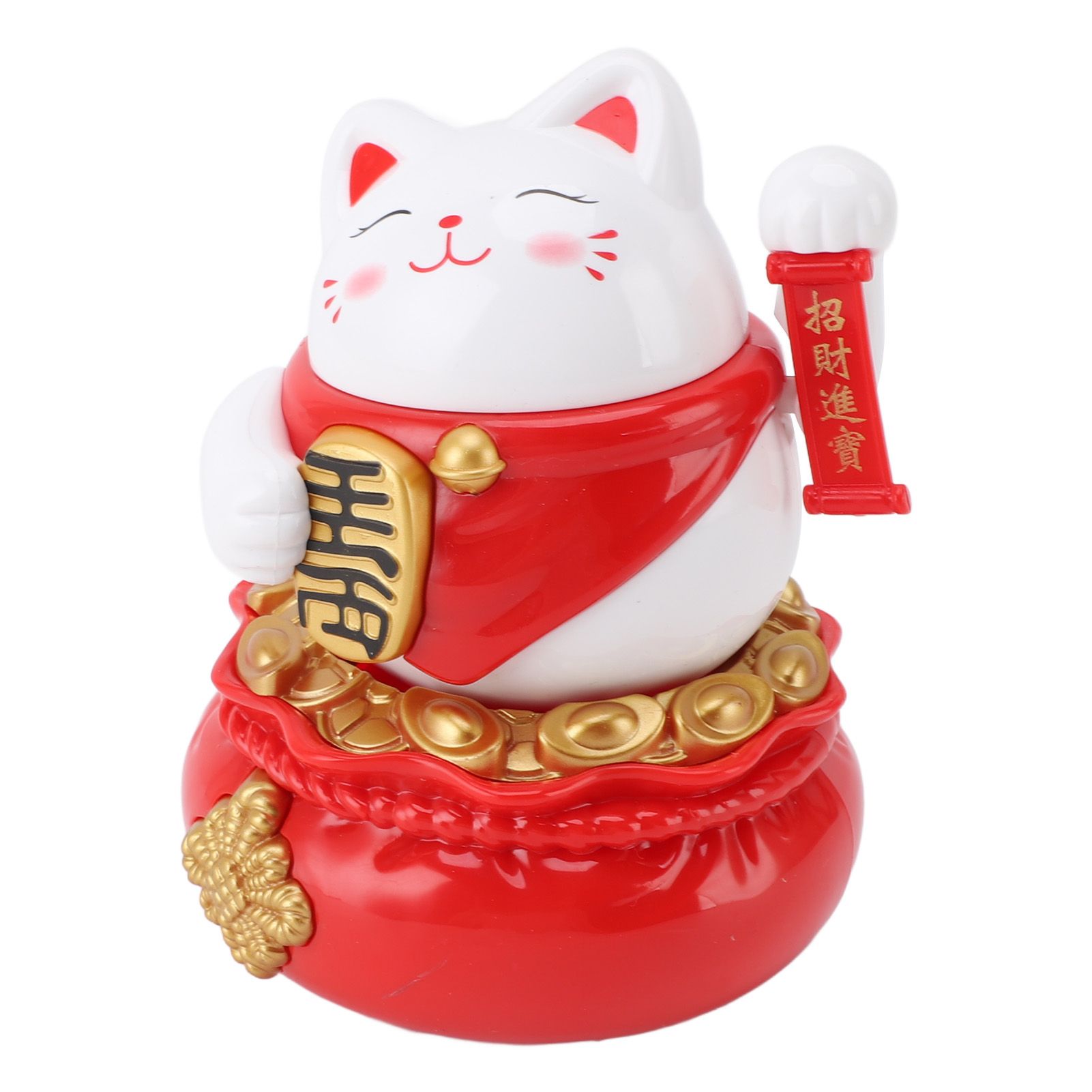 Solar Powered Lucky Cat Decorative Wealth Welcoming Waving Arm Fortune Cat view 4