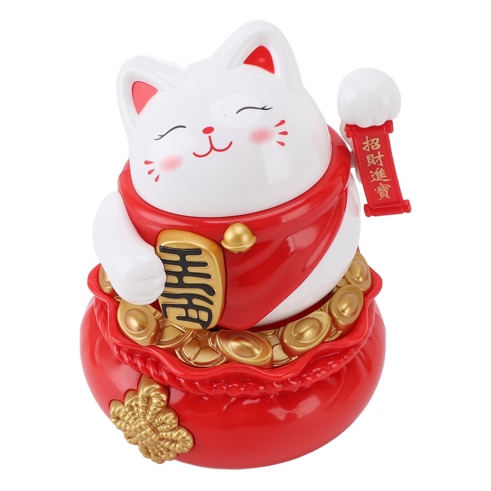 Solar Powered Lucky Cat Decorative Wealth Welcoming Waving Arm Fortune Cat view 8