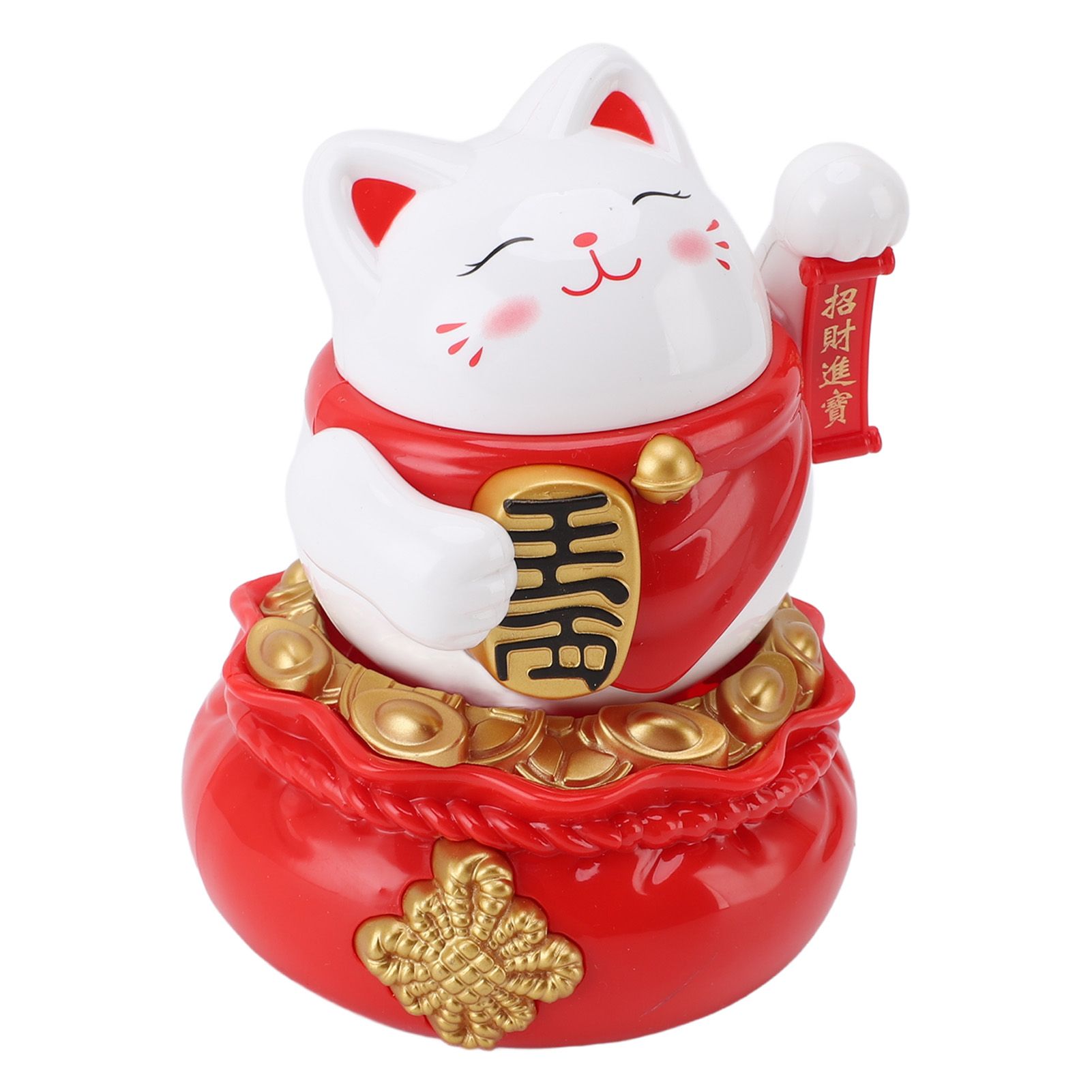 Solar Powered Lucky Cat Decorative Wealth Welcoming Waving Arm Fortune Cat view 12