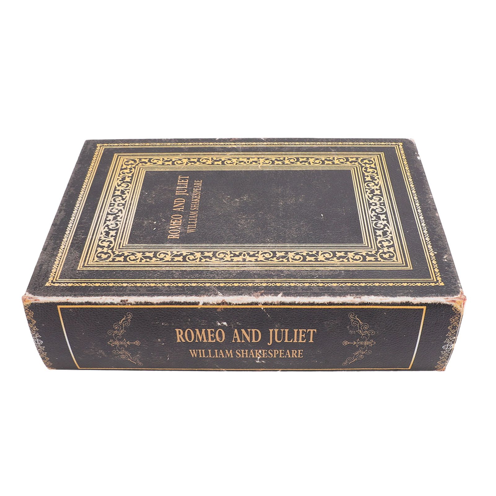 Decorative Book Box Wood Leather European Vintage Book Shape Storage Box Faux view 4