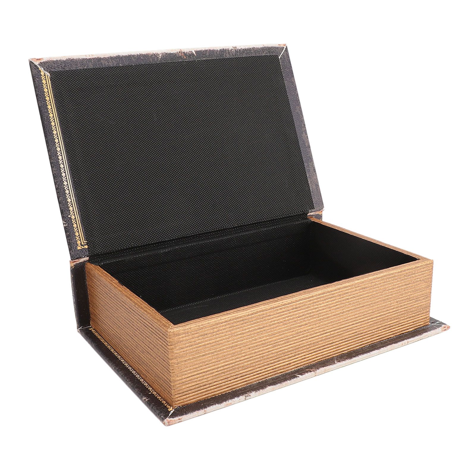 Decorative Book Box Wood Leather European Vintage Book Shape Storage Box Faux view 10