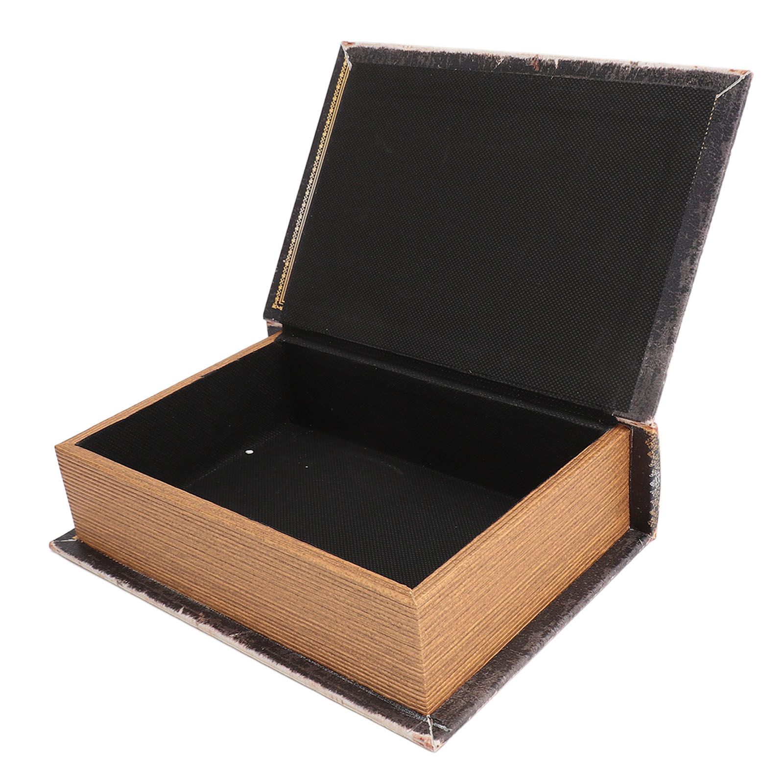 Decorative Book Box Wood Leather European Vintage Book Shape Storage Box Faux view 12