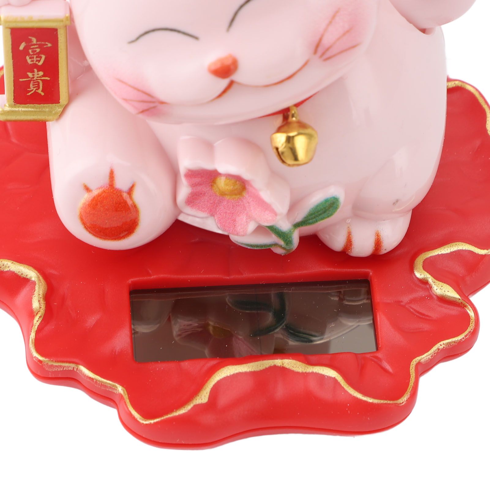 Lucky Cat Waving Arm Ornament ABS Solar Powered Light Induction Wealth view 5