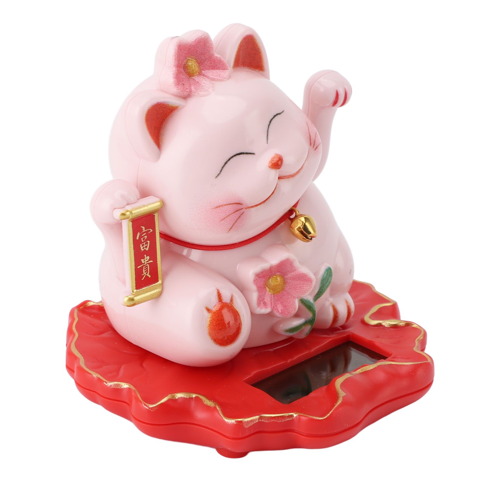 Lucky Cat Waving Arm Ornament ABS Solar Powered Light Induction Wealth view 6