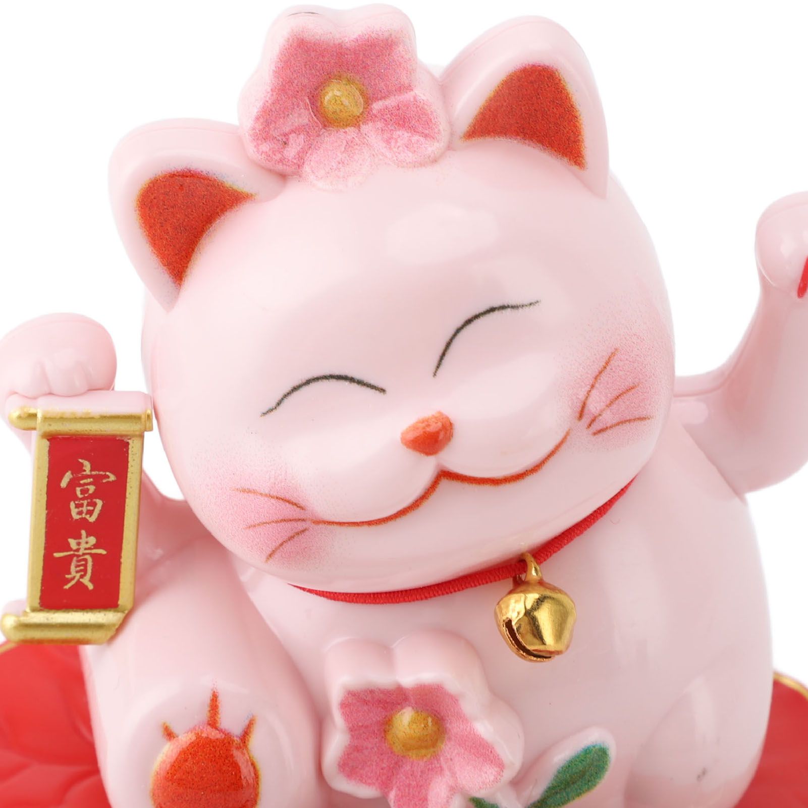 Lucky Cat Waving Arm Ornament ABS Solar Powered Light Induction Wealth view 7