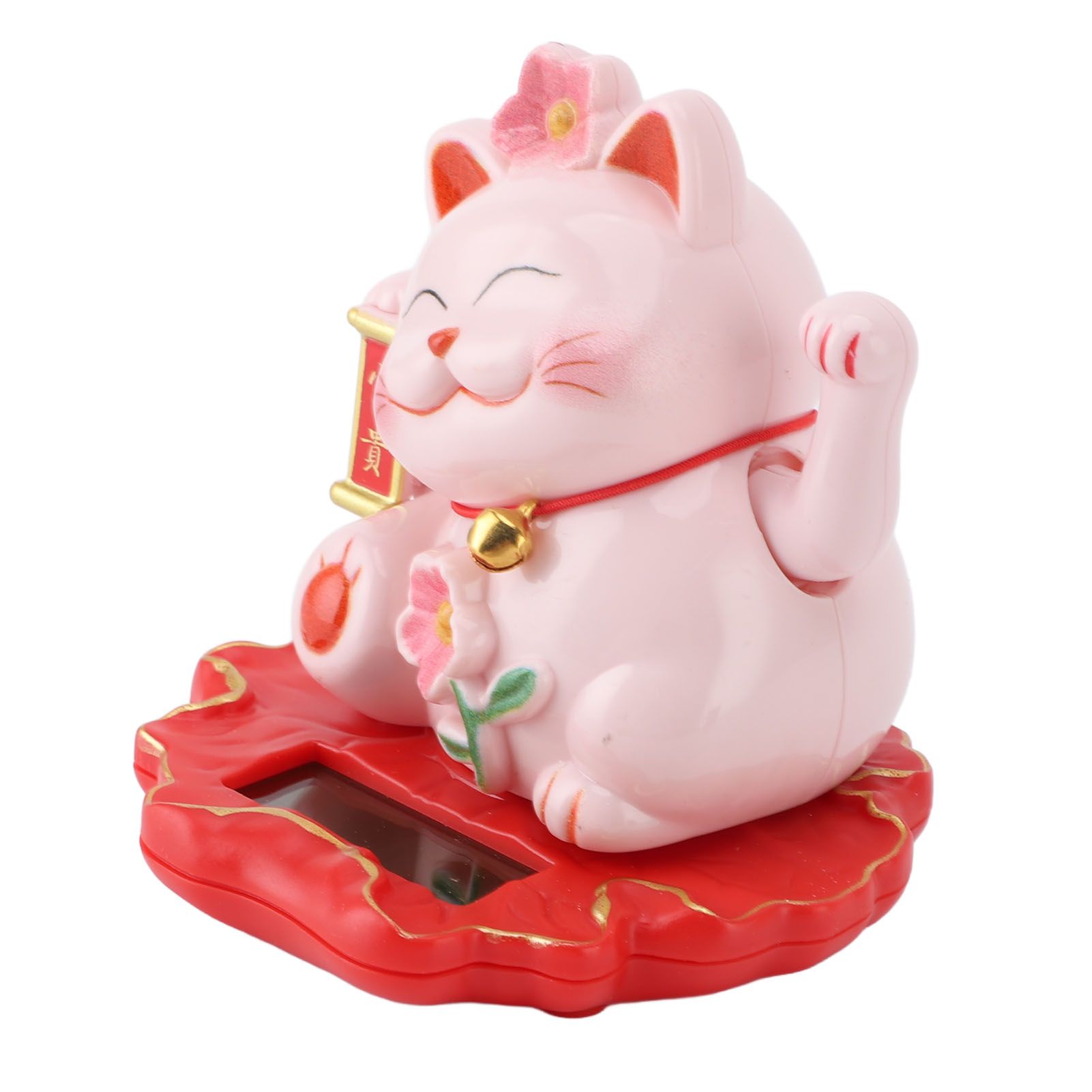 Lucky Cat Waving Arm Ornament ABS Solar Powered Light Induction Wealth view 8