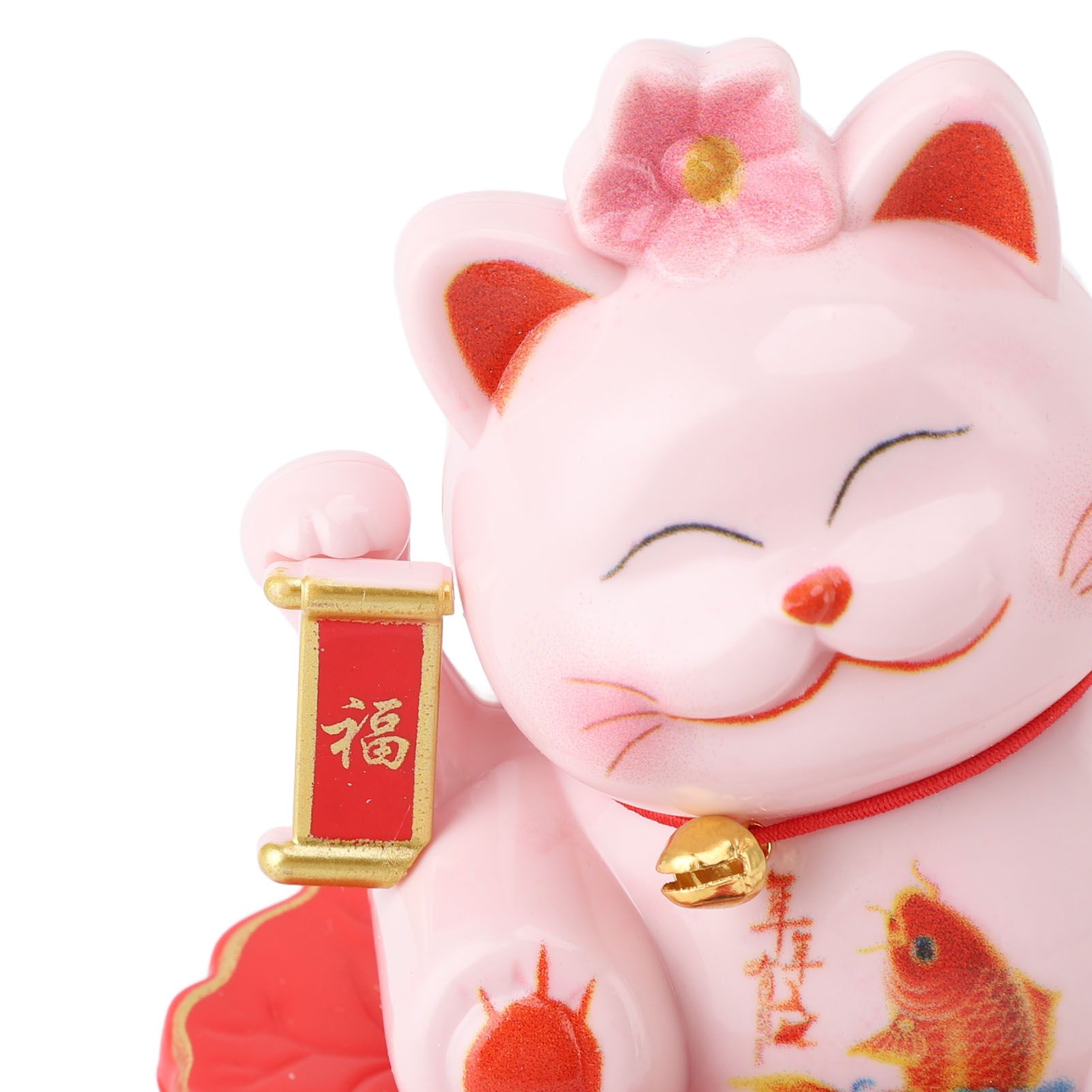 Solar Energy Powered White Beckoning Lucky Money Cat for Home Office Car Decor view 5