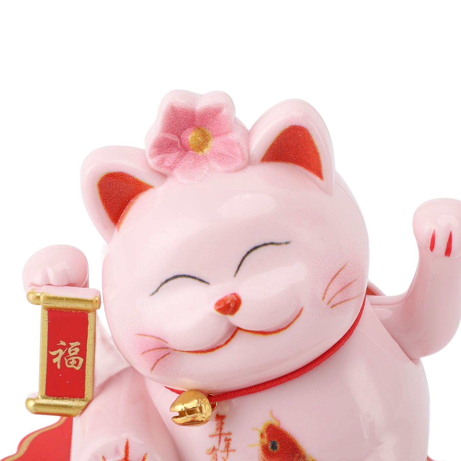 Solar Energy Powered White Beckoning Lucky Money Cat for Home Office Car Decor view 7